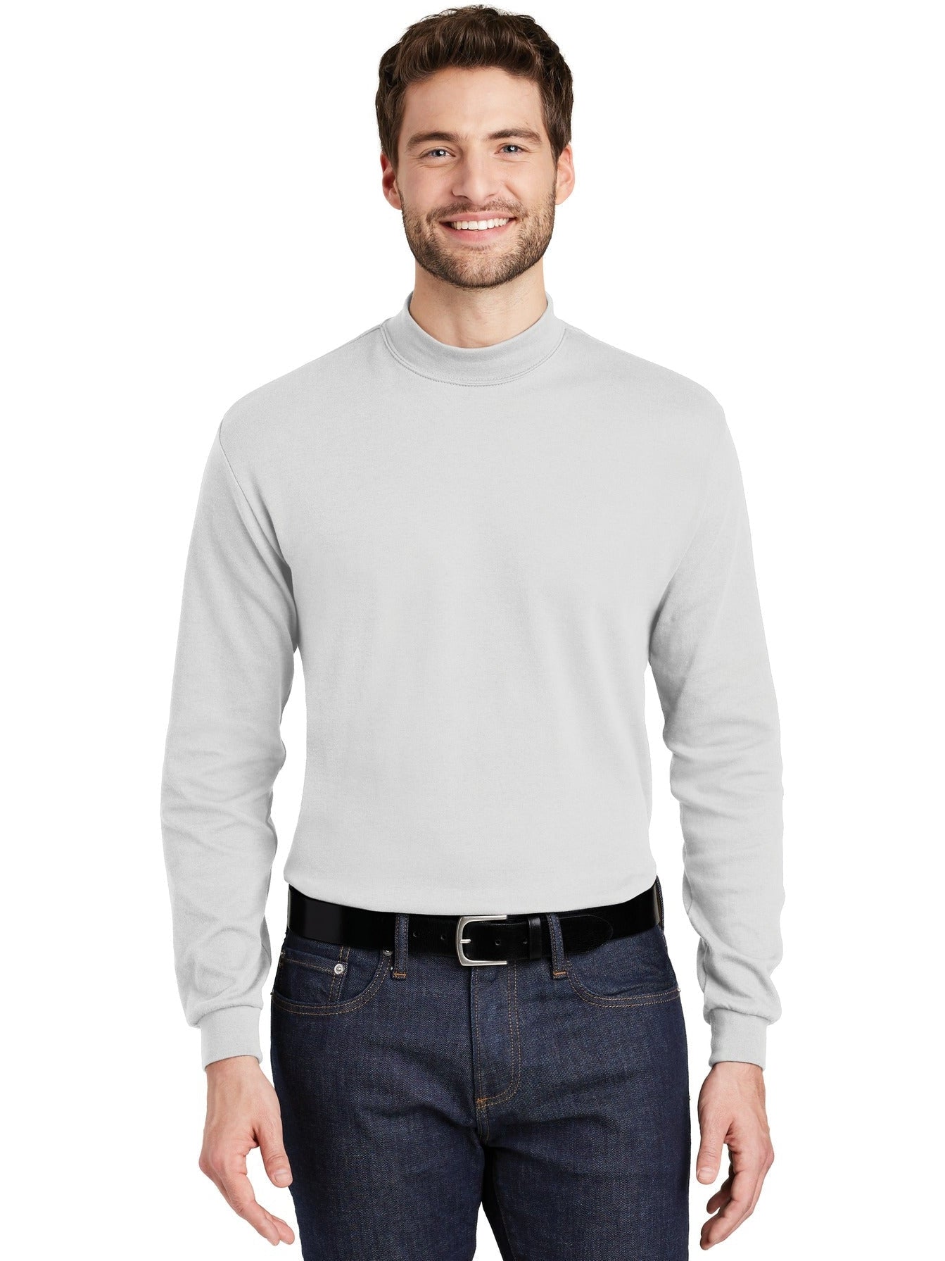 no-logo Port Authority Interlock Knit Mock Turtleneck-Regular-Port Authority-Thread Logic