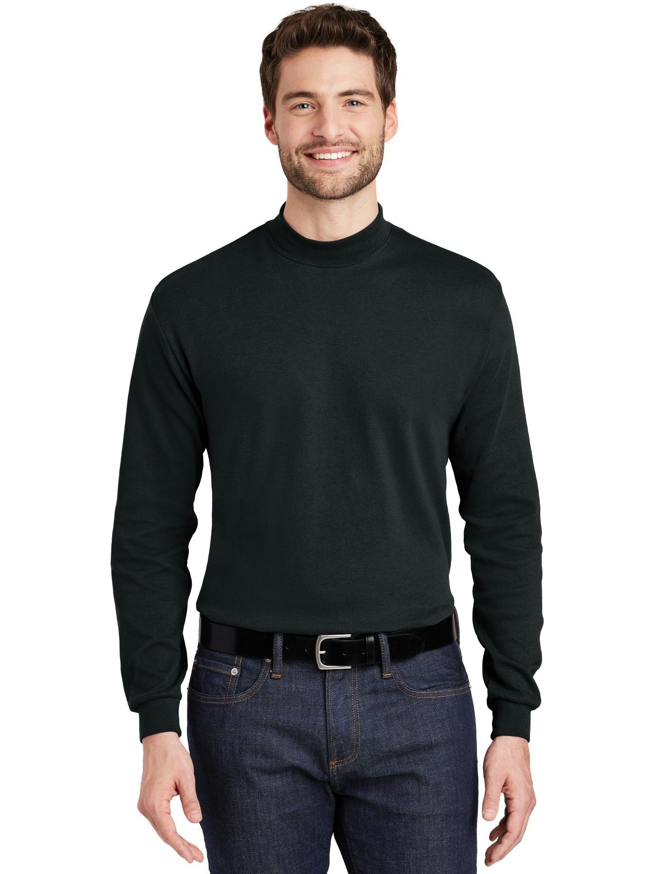 no-logo Port Authority Interlock Knit Mock Turtleneck-Regular-Port Authority-Thread Logic