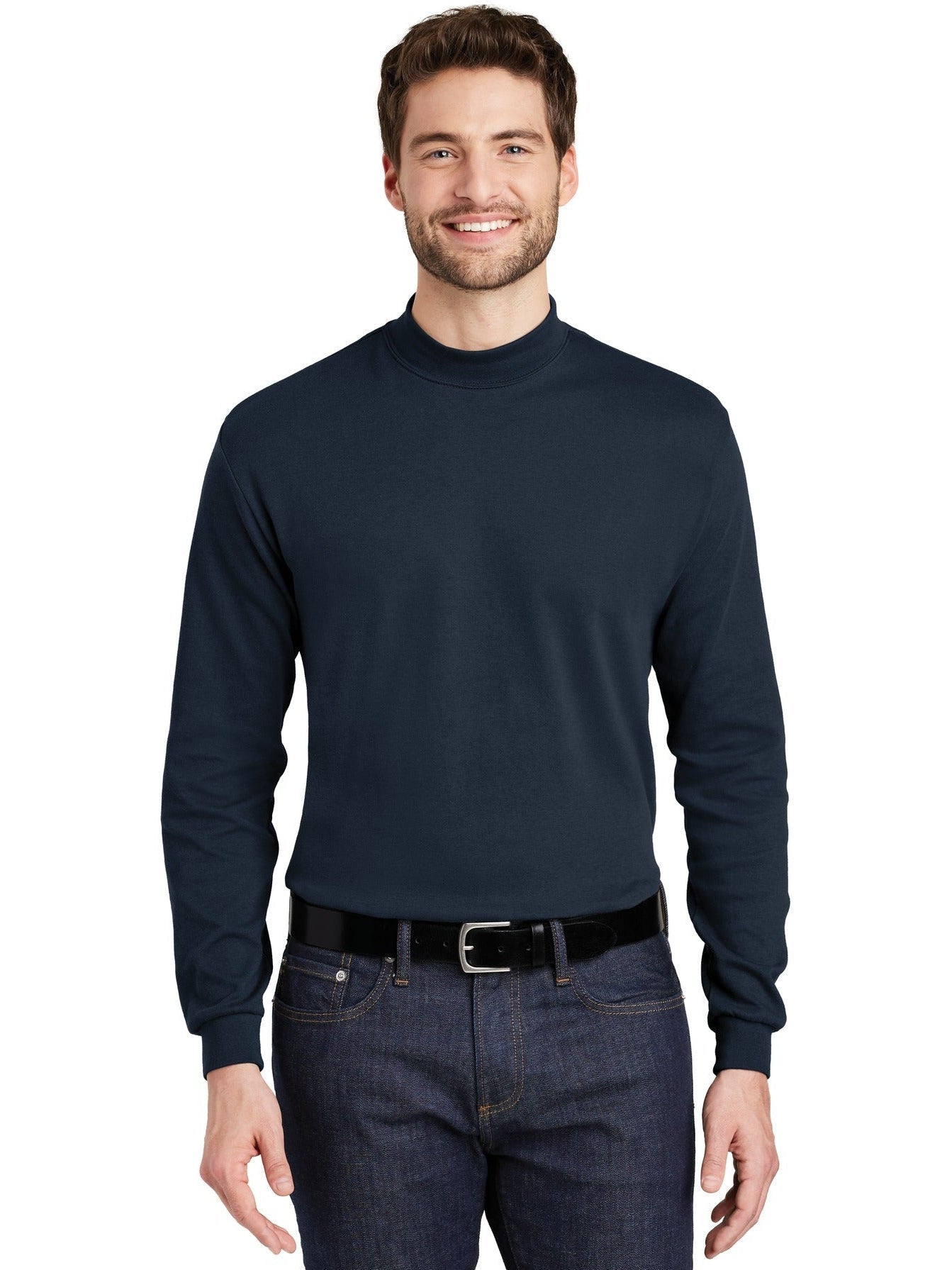 no-logo Port Authority Interlock Knit Mock Turtleneck-Regular-Port Authority-Thread Logic