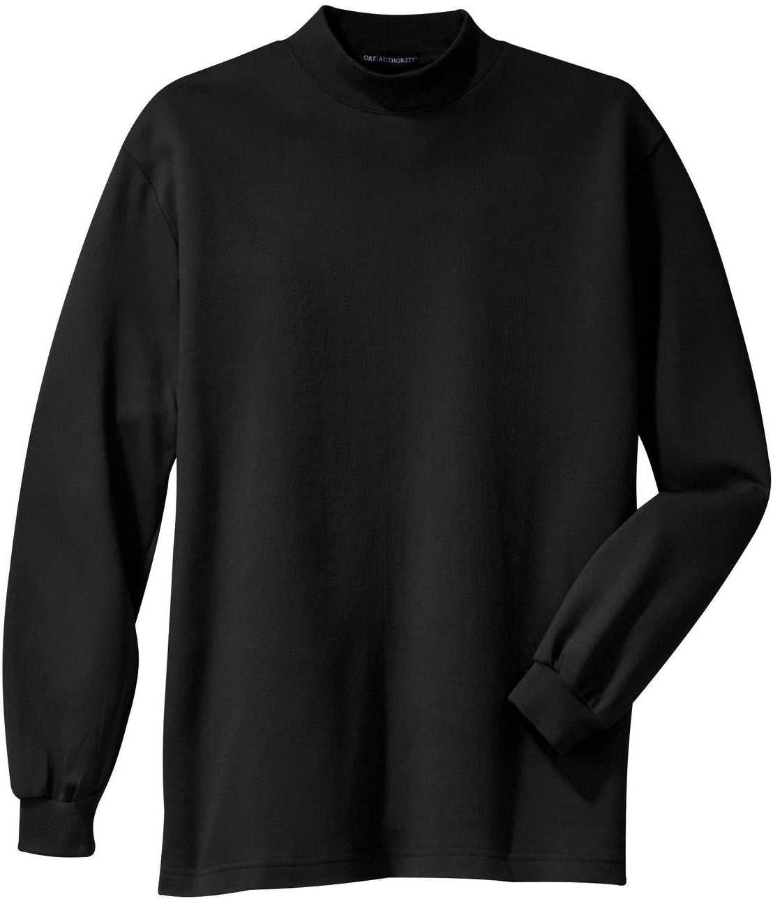 no-logo Port Authority Interlock Knit Mock Turtleneck-Regular-Port Authority-Black-S-Thread Logic