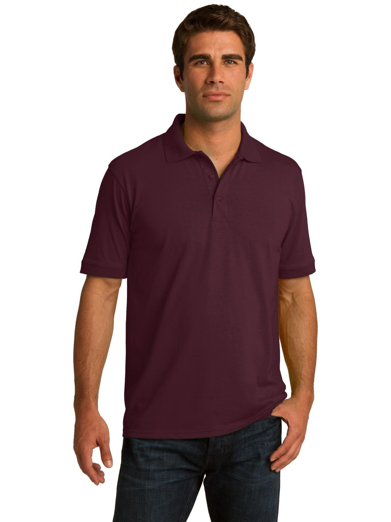 no-logo Port Authority Jersey Knit Polo Shirt-Regular-Port Authority-Thread Logic