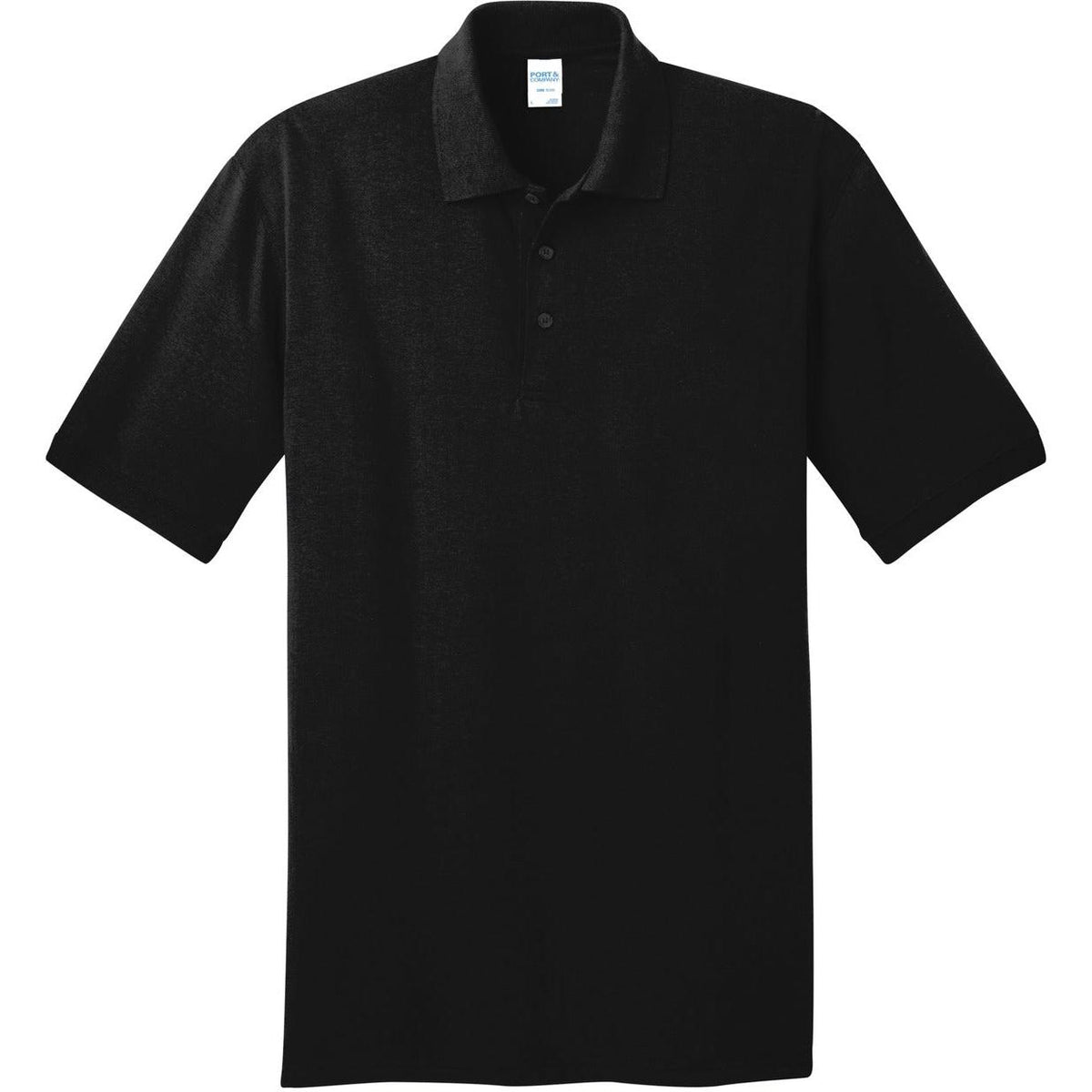 logo-left Port & Company Jersey Knit Polo Shirt-Regular-Port & Company-Jet Black-S-Thread Logic