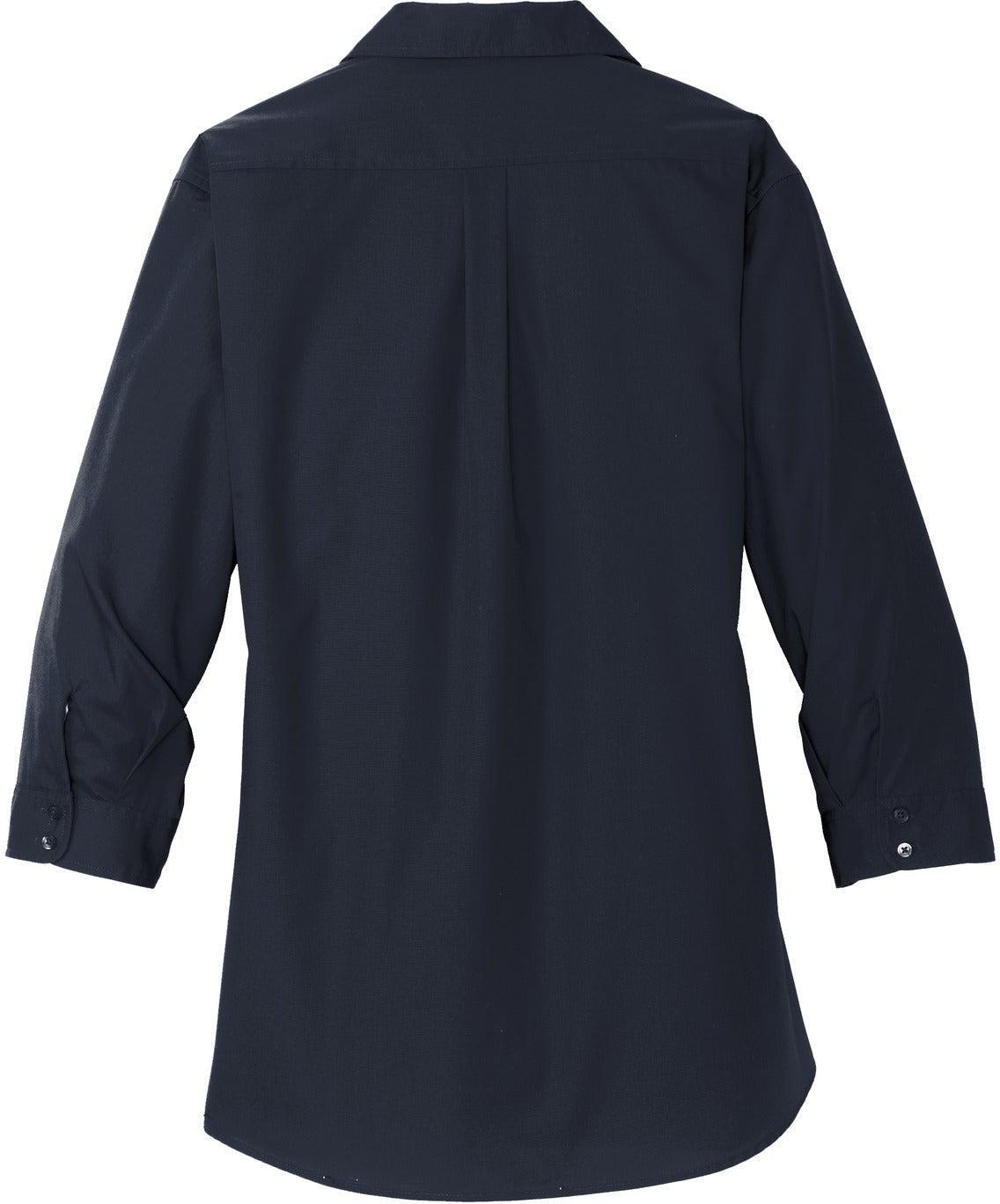 no-logo Port Authority Ladies 3/4-Sleeve Carefree Poplin Shirt-Regular-Port Authority-Thread Logic