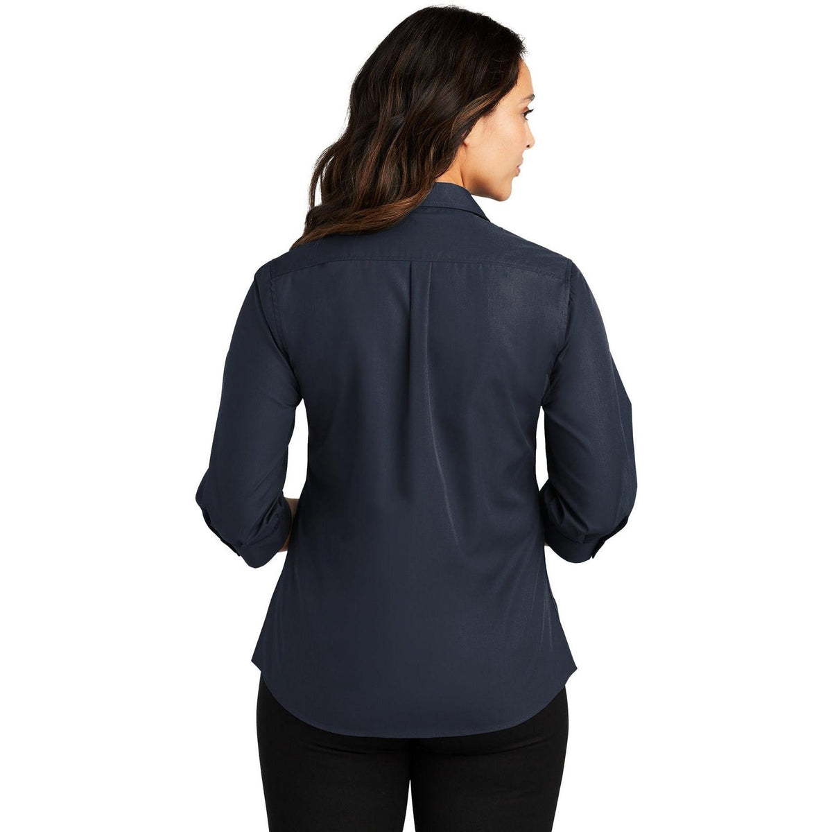 no-logo Port Authority Women's 3/4-Sleeve Carefree Poplin Shirt-Dress Shirts-Port Authority-Thread Logic