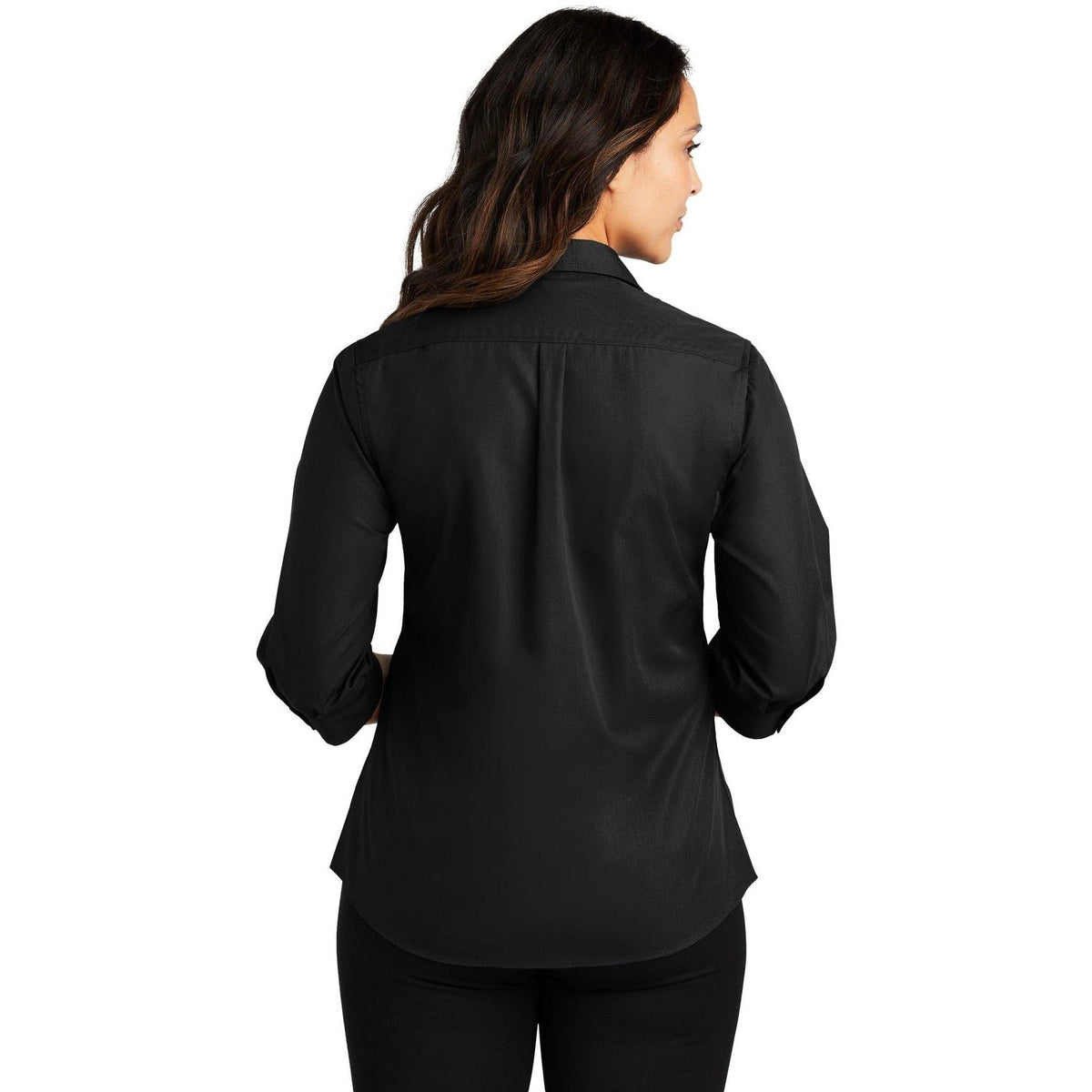 no-logo Port Authority Women's 3/4-Sleeve Carefree Poplin Shirt-Dress Shirts-Port Authority-Thread Logic