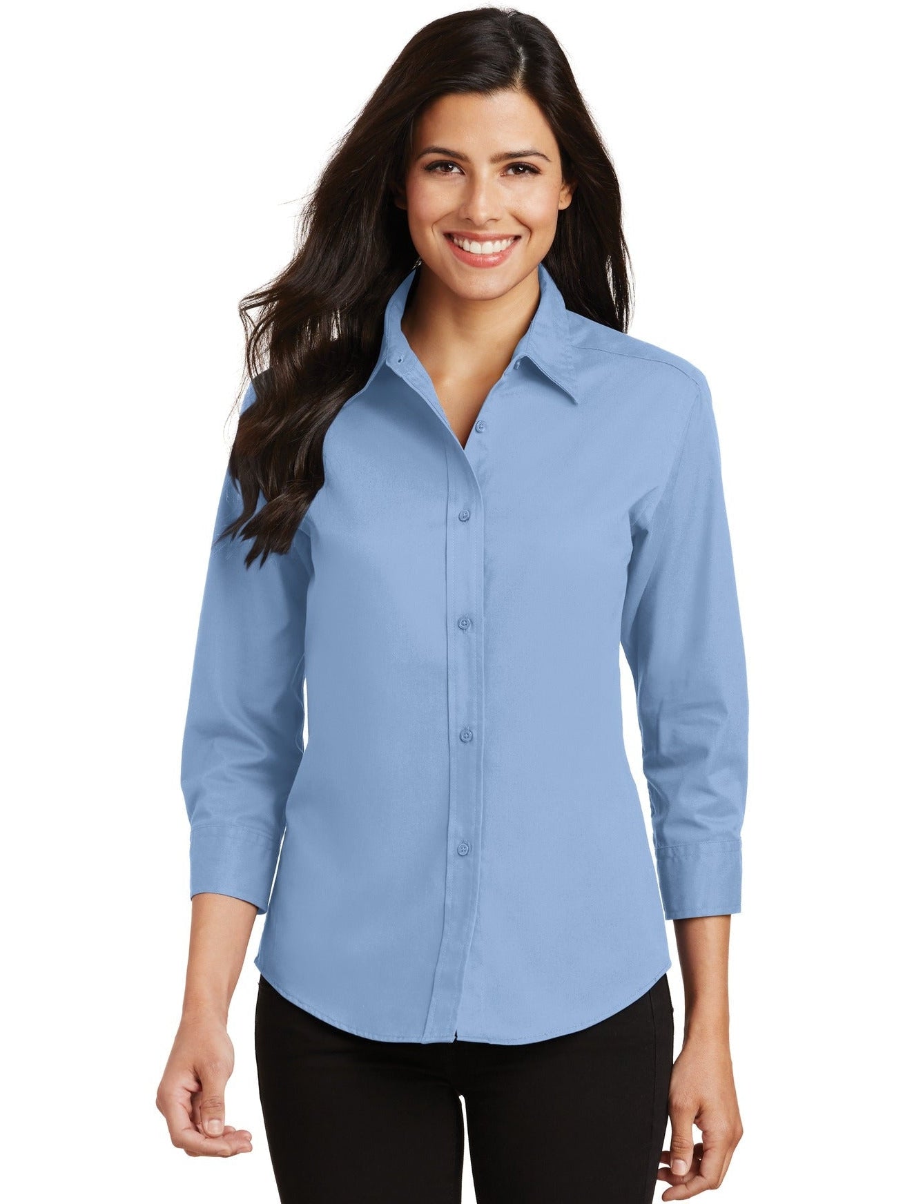 no-logo Port Authority Ladies 3/4-Sleeve Easy Care-Regular-Port Authority-Thread Logic