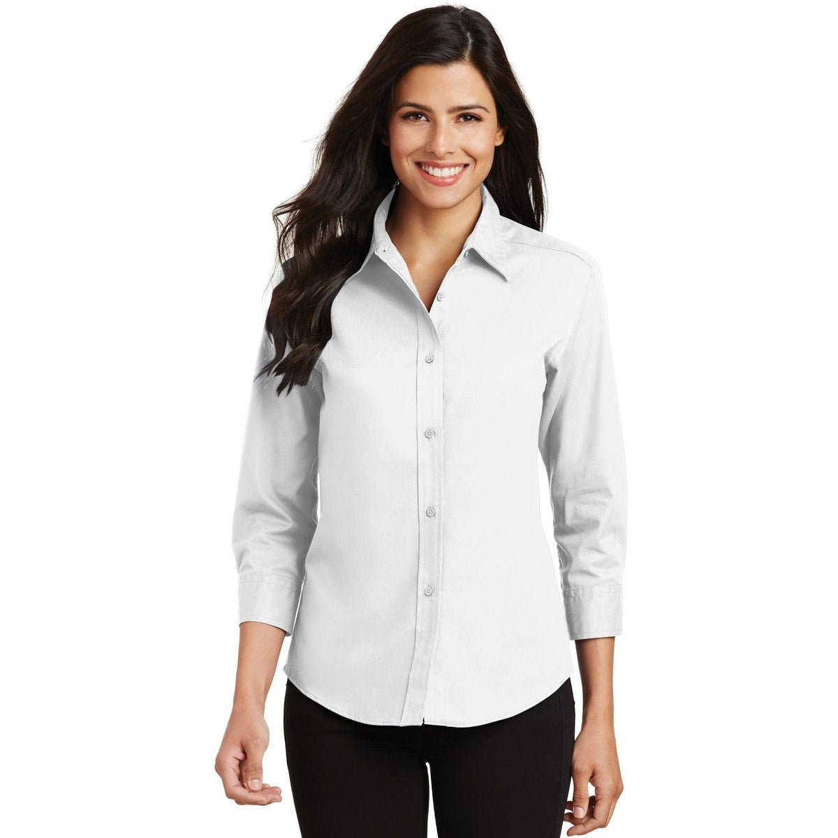 no-logo Port Authority Women's 3/4-Sleeve Easy Care-Dress Shirts-Port Authority-Thread Logic