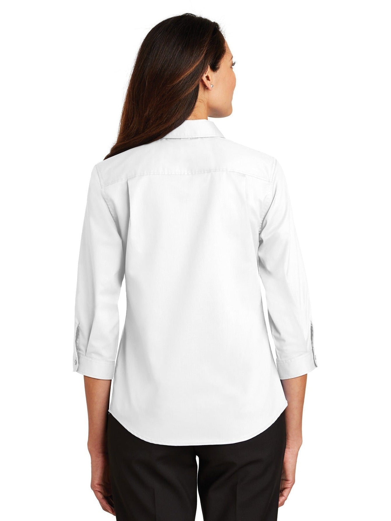 no-logo Port Authority Ladies 3/4 Sleeve SuperPro Twill Shirt-Discontinued-Port Authority-Thread Logic