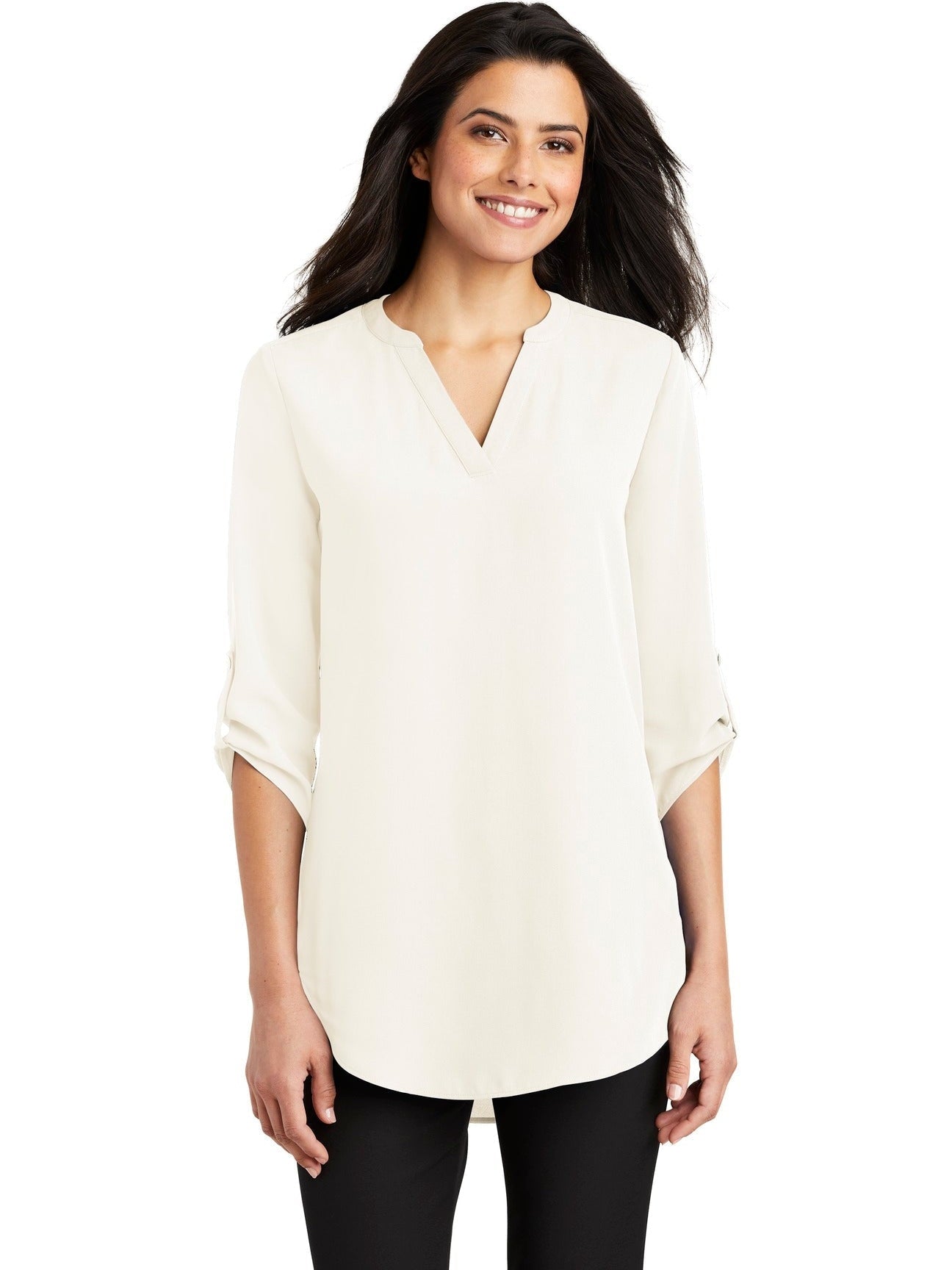 no-logo Port Authority Ladies 3/4-Sleeve Tunic Blouse-Regular-Port Authority-Thread Logic