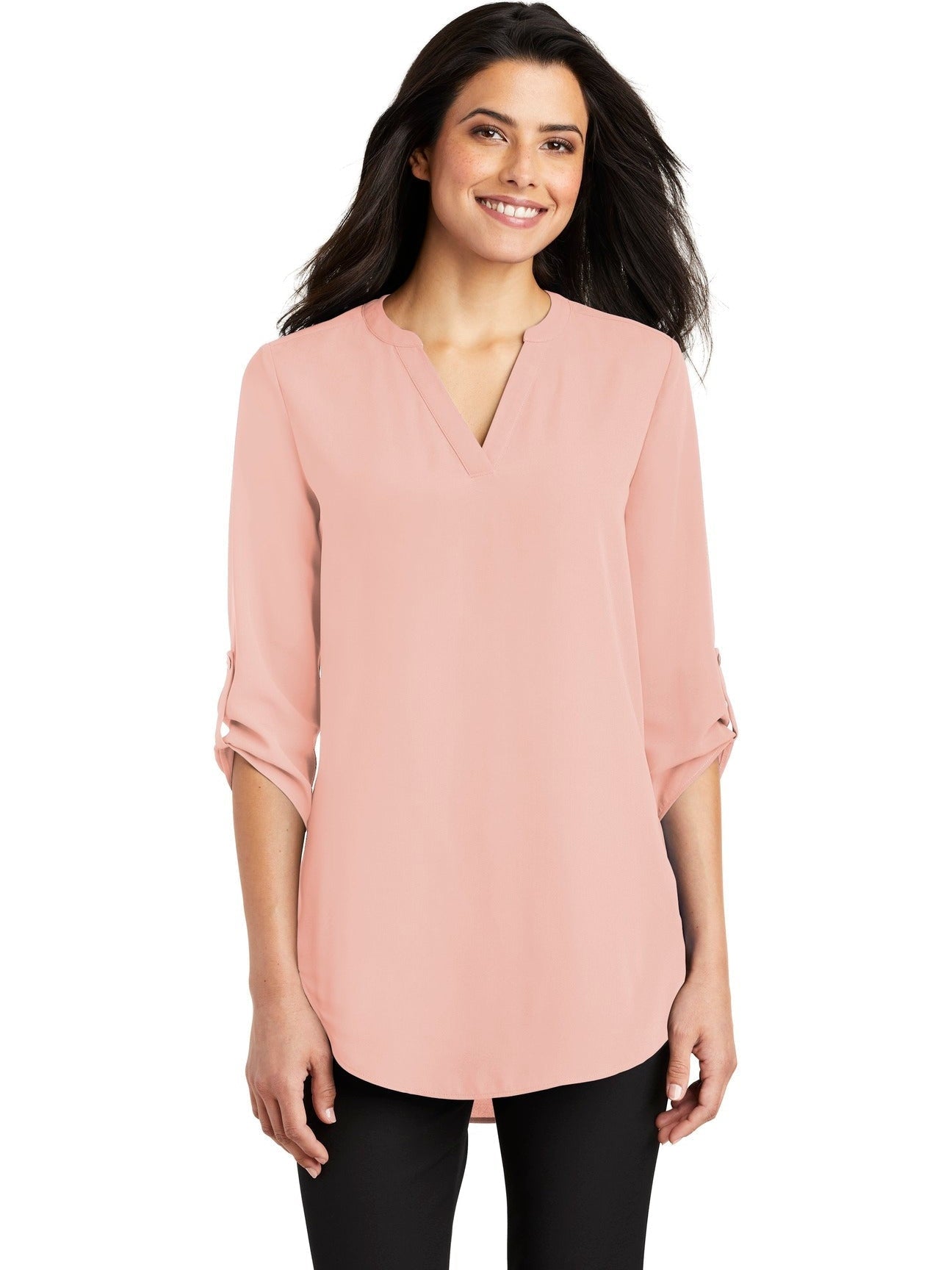 no-logo Port Authority Ladies 3/4-Sleeve Tunic Blouse-Regular-Port Authority-Thread Logic