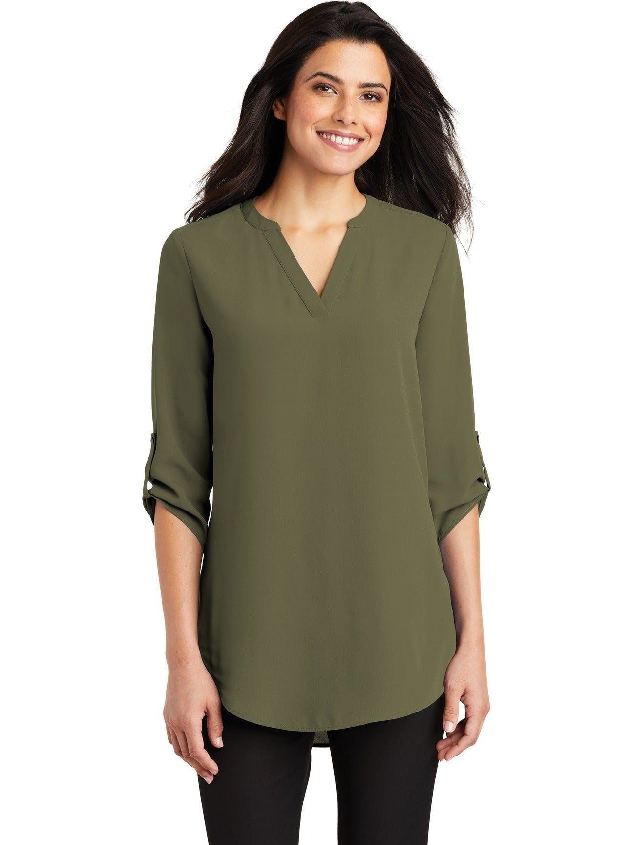 no-logo Port Authority Ladies 3/4-Sleeve Tunic Blouse-Regular-Port Authority-Thread Logic