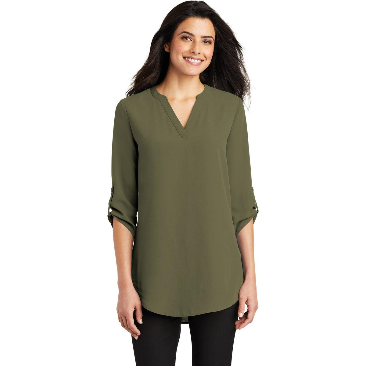 no-logo Port Authority Ladies 3/4-Sleeve Tunic Blouse-Regular-Port Authority-Thread Logic