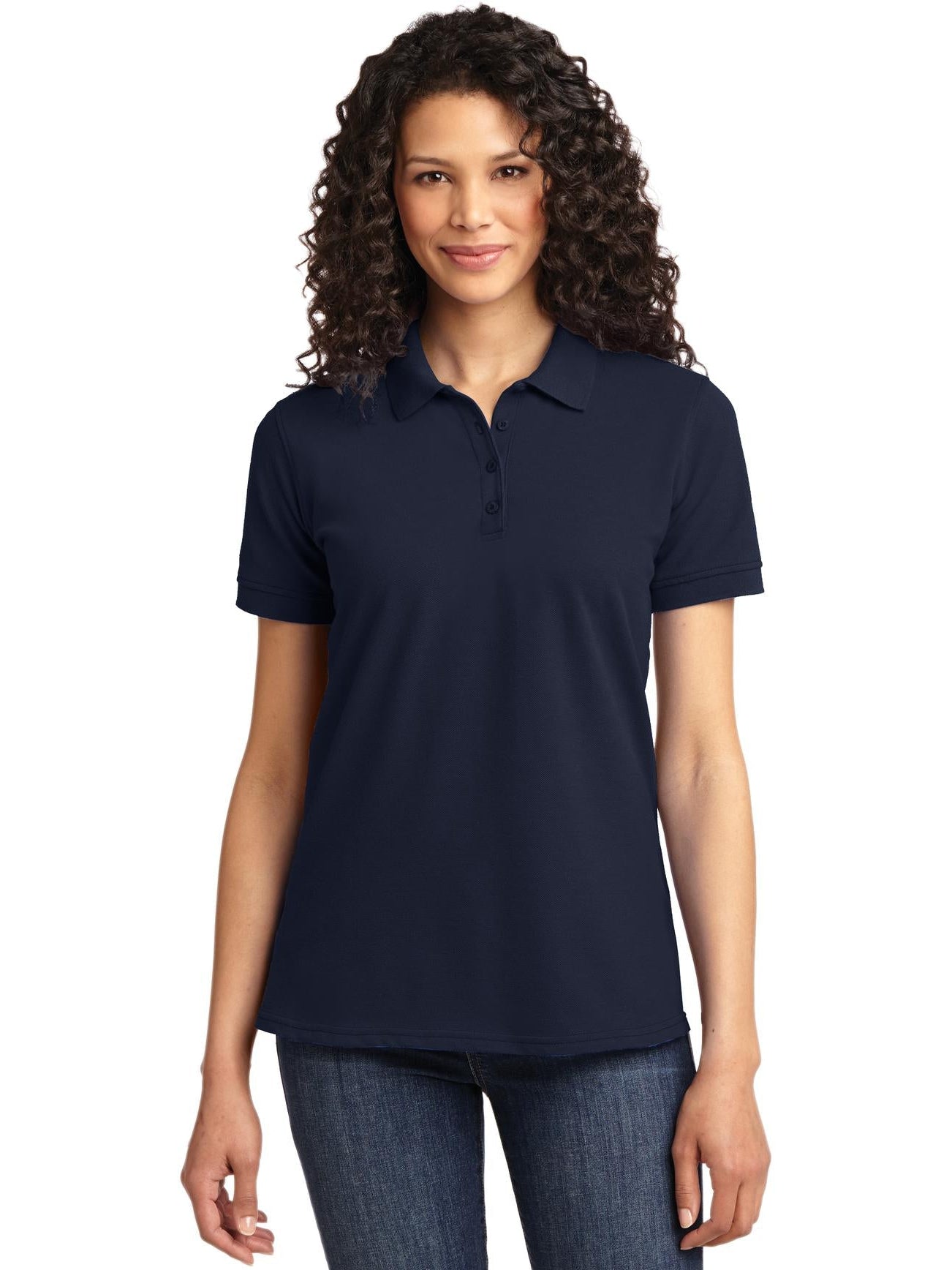 no-logo Port Authority Ladies 50/50 Pique Polo-Regular-Port Authority-Thread Logic