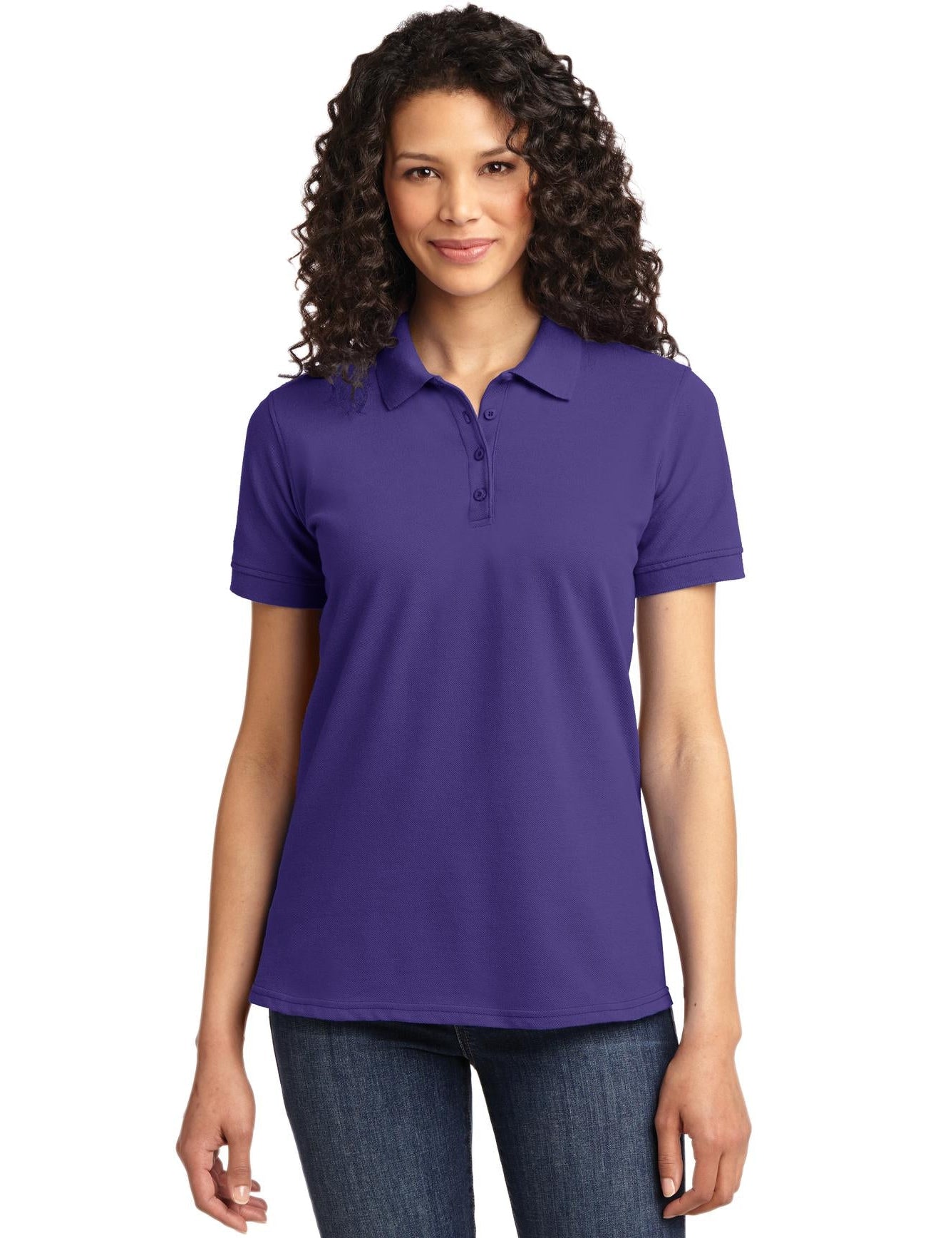 no-logo Port Authority Ladies 50/50 Pique Polo-Regular-Port Authority-Thread Logic