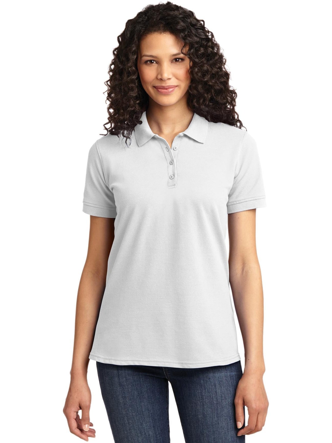 no-logo Port Authority Ladies 50/50 Pique Polo-Regular-Port Authority-Thread Logic