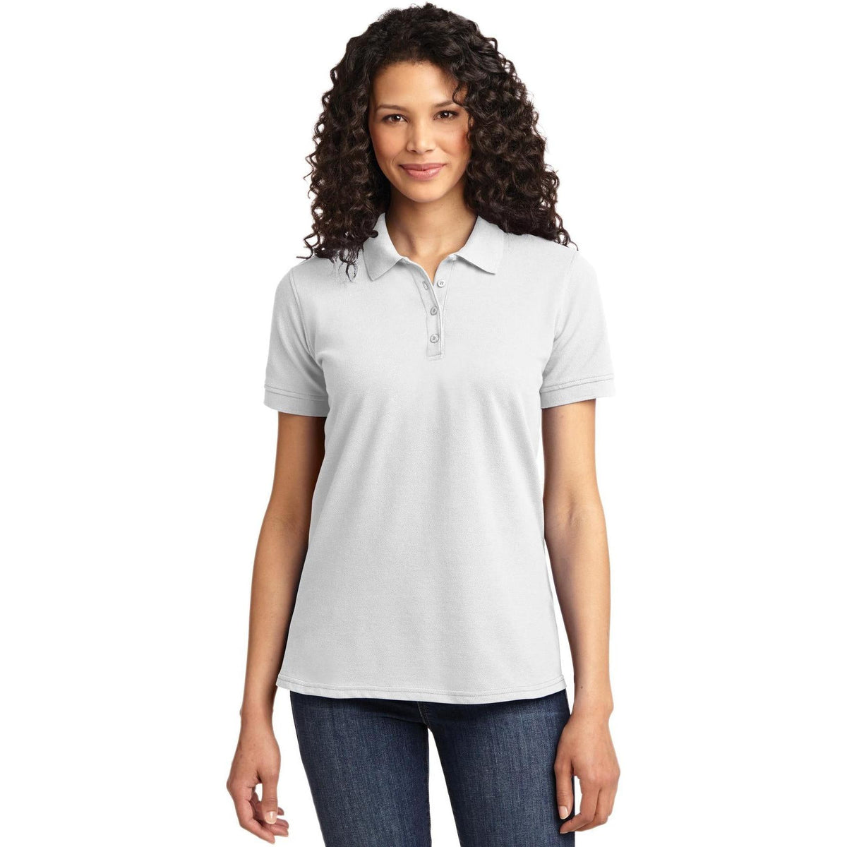 no-logo Port & Co Women's Core Blend Pique Polo-Regular-Port Authority-Thread Logic