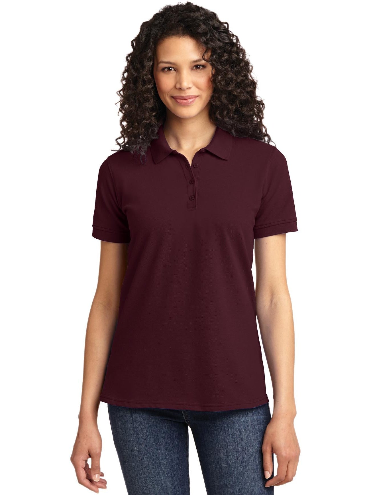 no-logo Port Authority Ladies 50/50 Pique Polo-Regular-Port Authority-Thread Logic