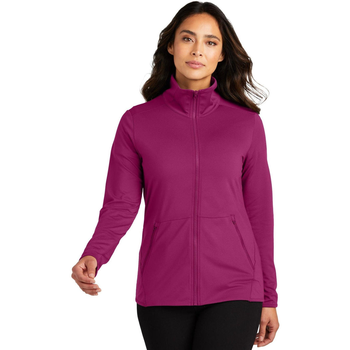 no-logo Port Authority Ladies Accord Stretch Fleece Full-Zip-Regular-Port Authority-Thread Logic