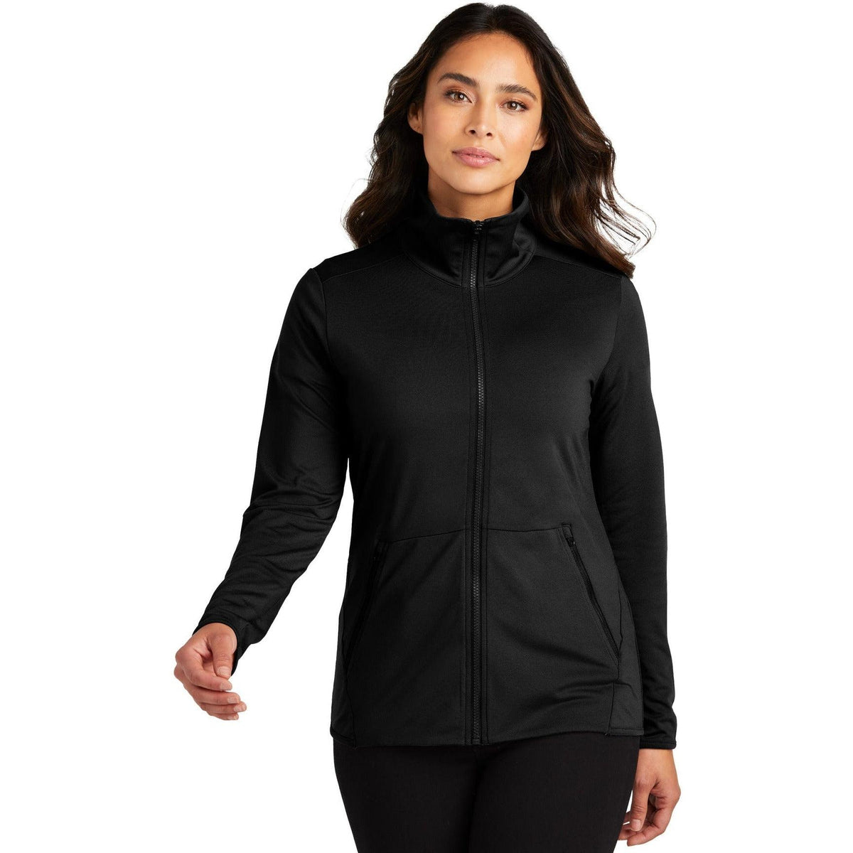 no-logo Port Authority Ladies Accord Stretch Fleece Full-Zip-Regular-Port Authority-Thread Logic