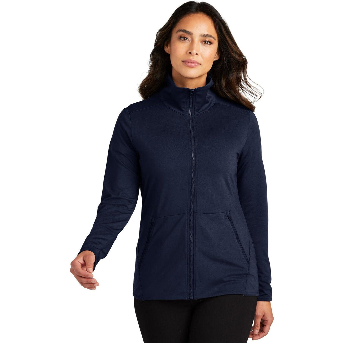 no-logo Port Authority Ladies Accord Stretch Fleece Full-Zip-Regular-Port Authority-Thread Logic