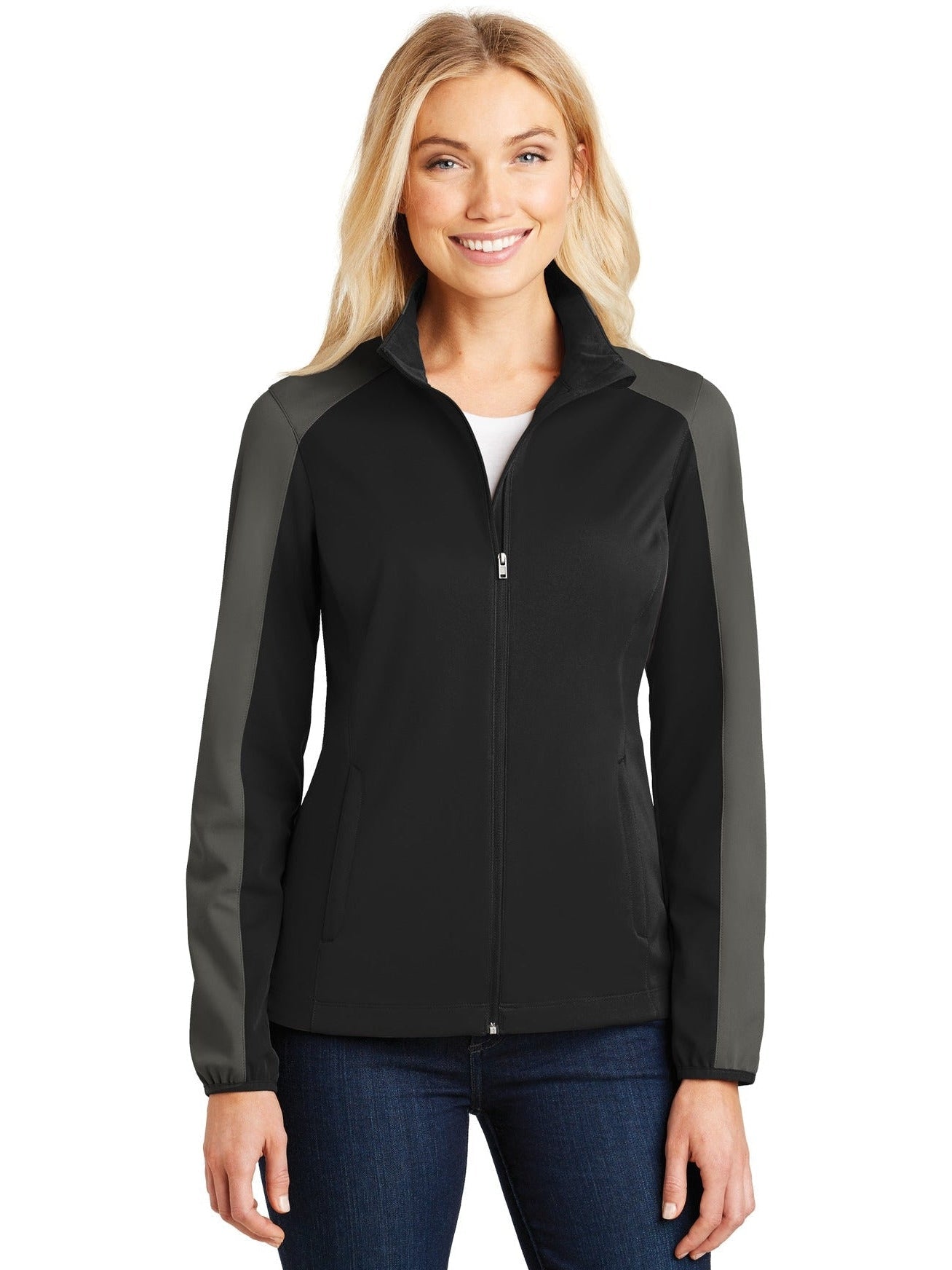 no-logo Port Authority Ladies Active Colorblock Soft Shell Jacket-Regular-Port Authority-Thread Logic