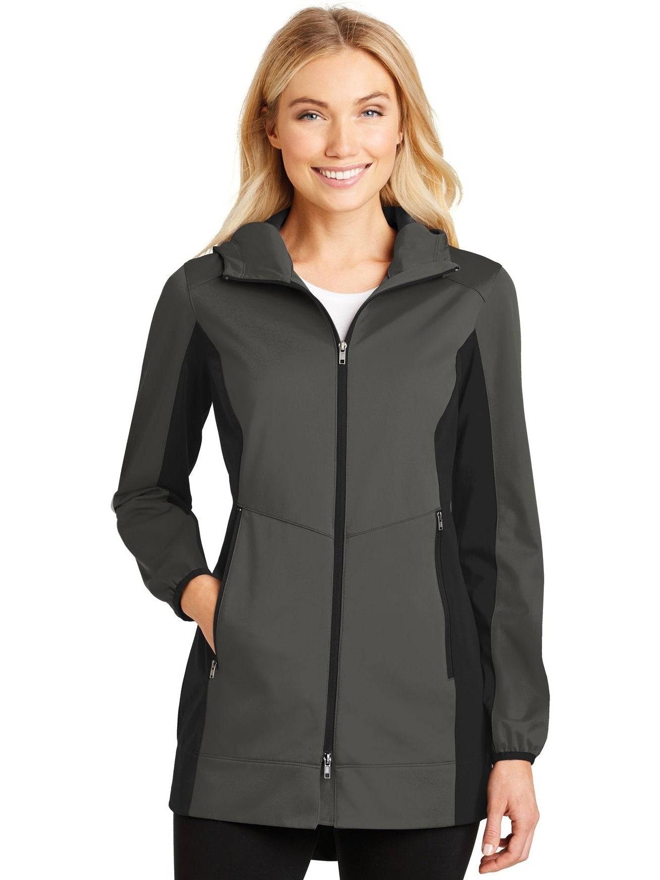 no-logo Port Authority Ladies Active Hooded Soft Shell Jacket-Regular-Port Authority-Thread Logic