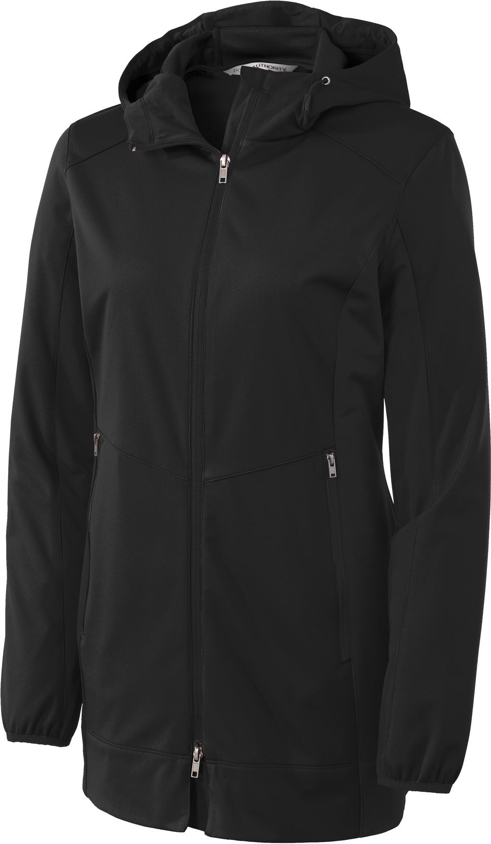 Port Authority Ladies Active Hooded Soft Shell Jacket-Regular-Port Authority-Deep Black-S-Thread Logic