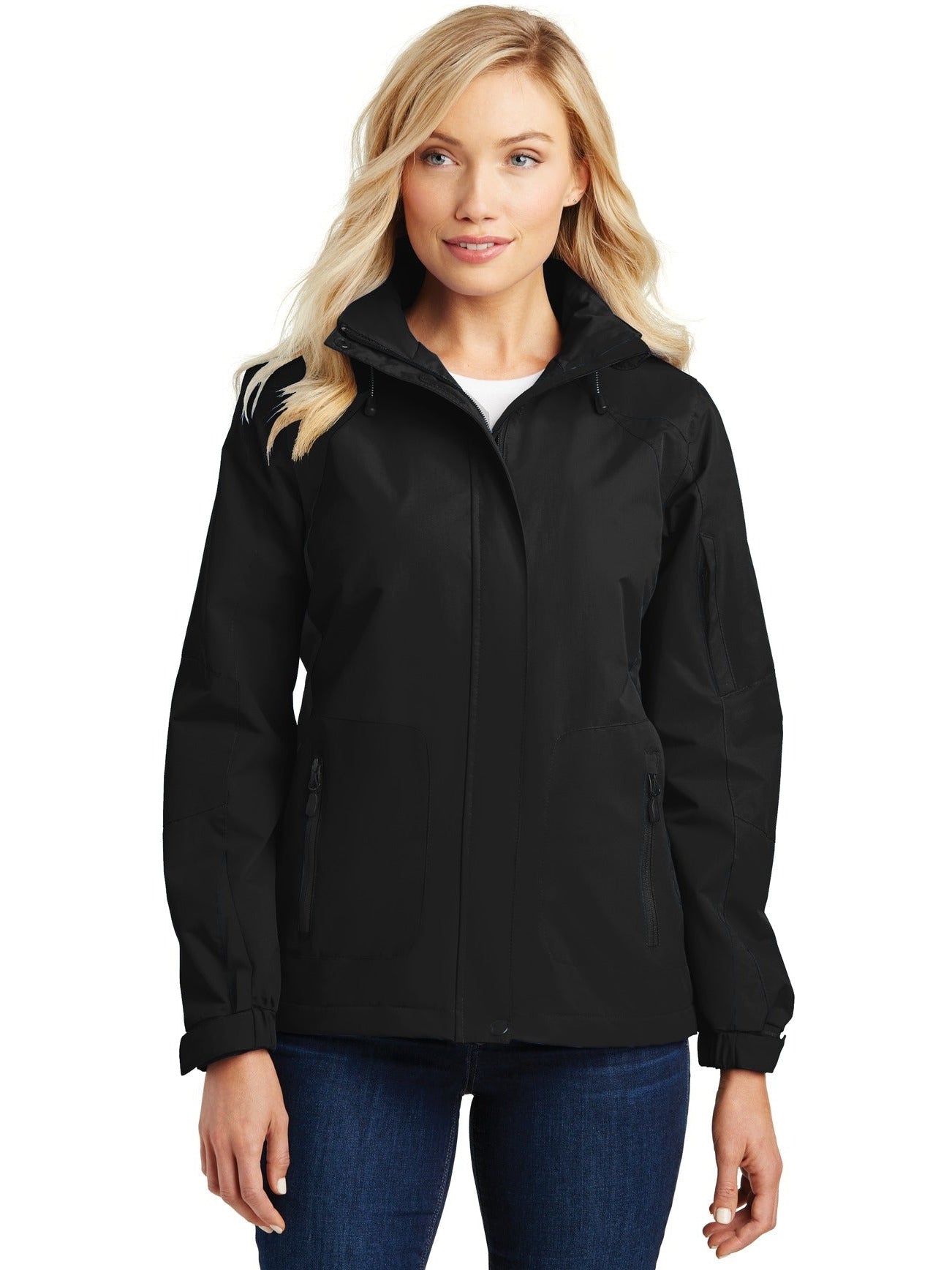 Port Authority Ladies All-Season II Jacket-Regular-Port Authority-Black/Black-XS-Thread Logic