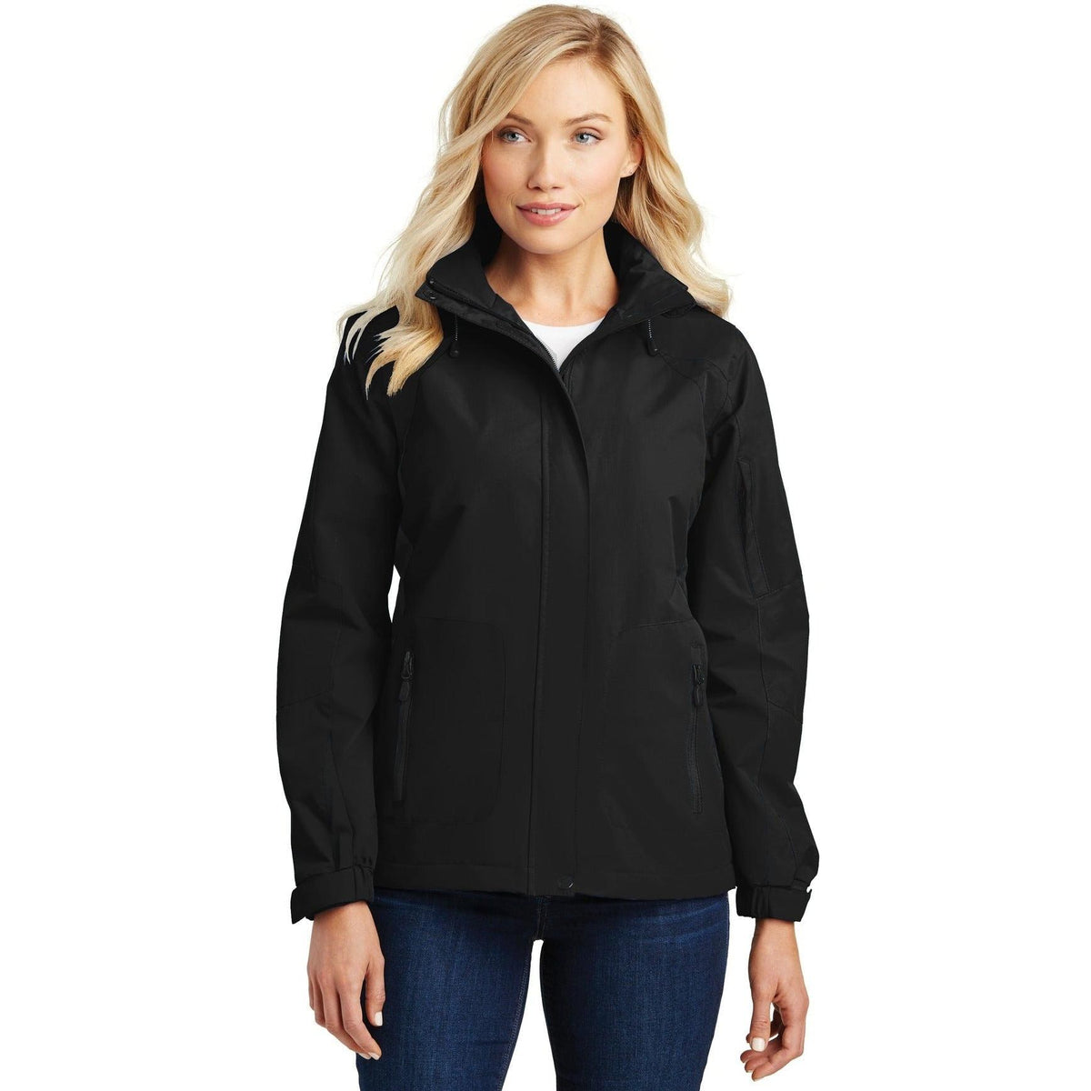 no-logo Port Authority Women's All-Season II Jacket-Regular-Port Authority-Black/Black-XS-Thread Logic