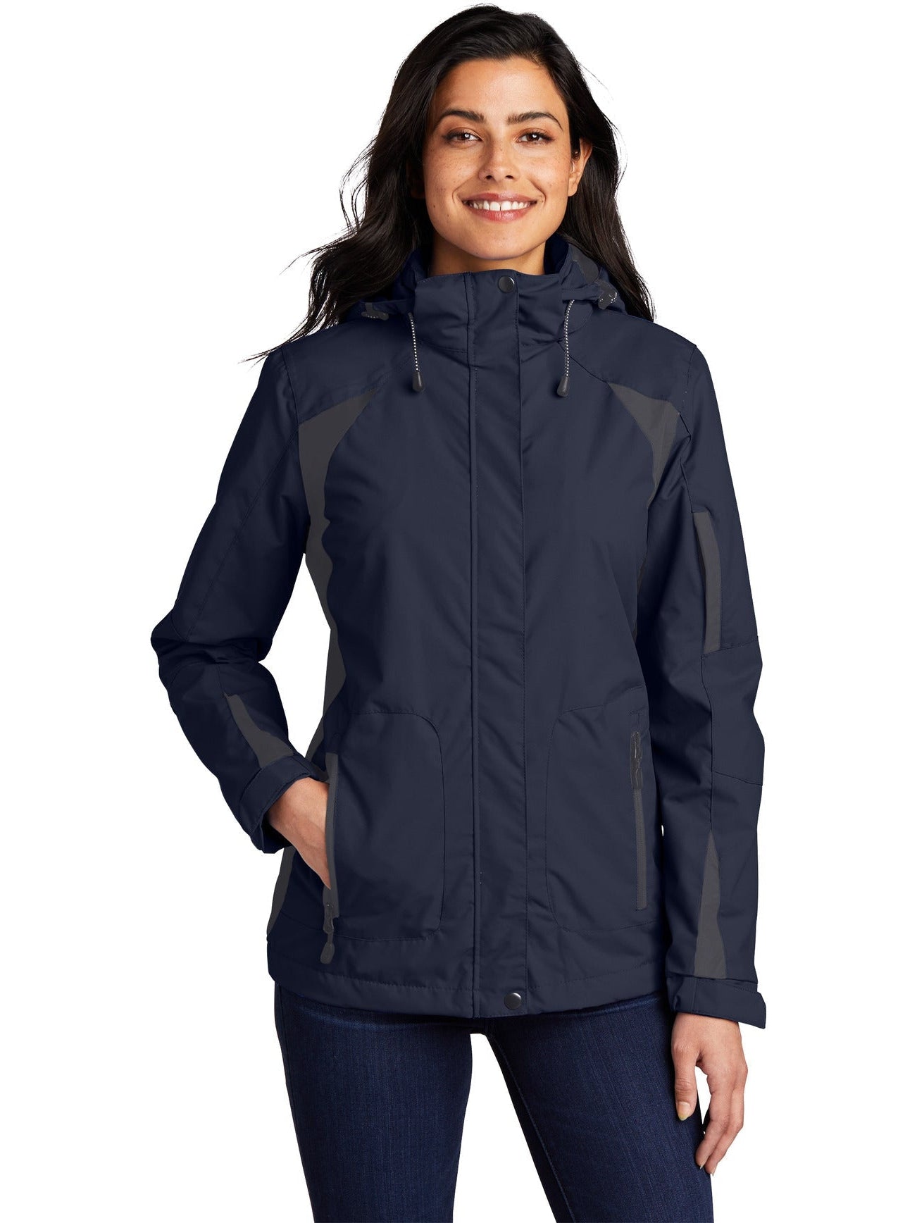Port Authority Ladies All-Season II Jacket-Regular-Port Authority-True Navy/Iron Grey-XS-Thread Logic