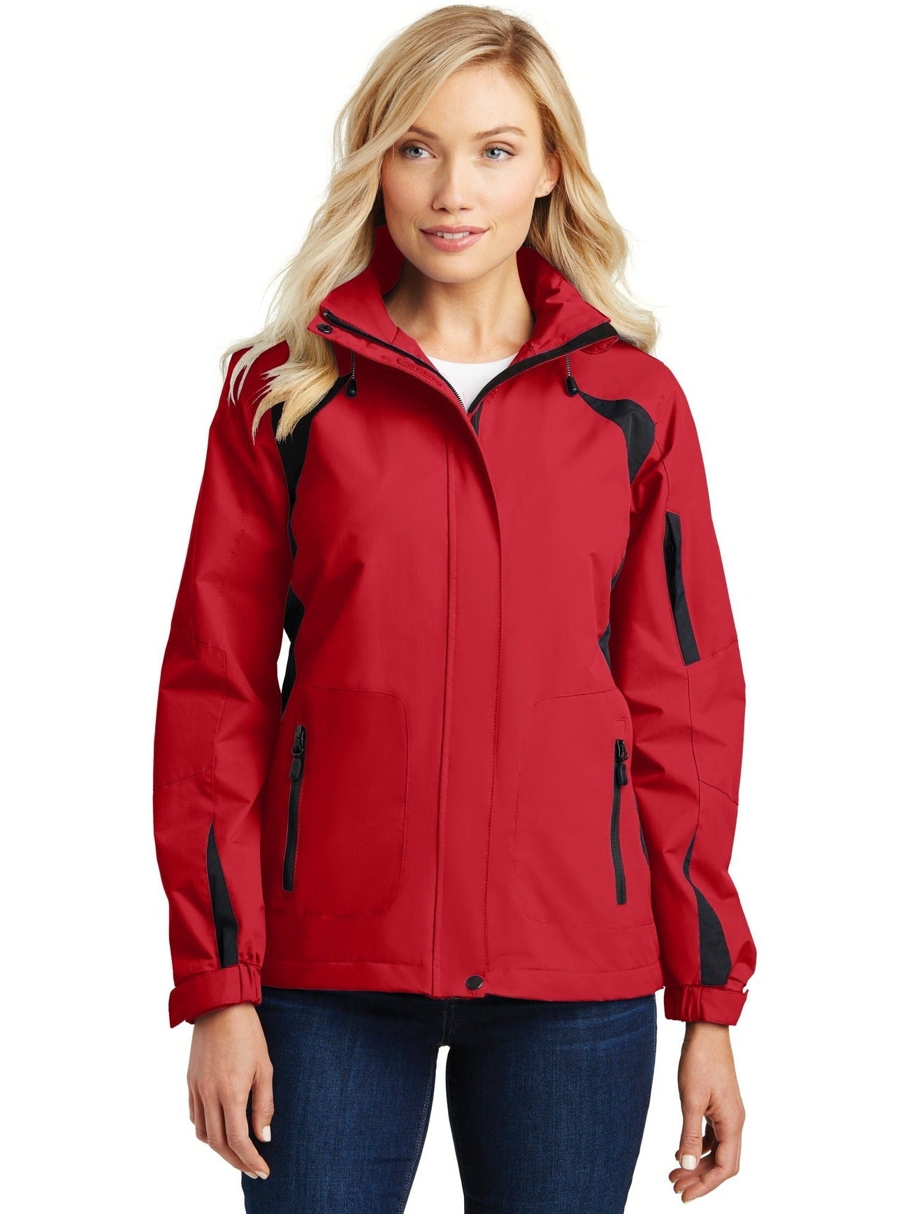 Port Authority Ladies All-Season II Jacket-Regular-Port Authority-True Red/Black-XS-Thread Logic