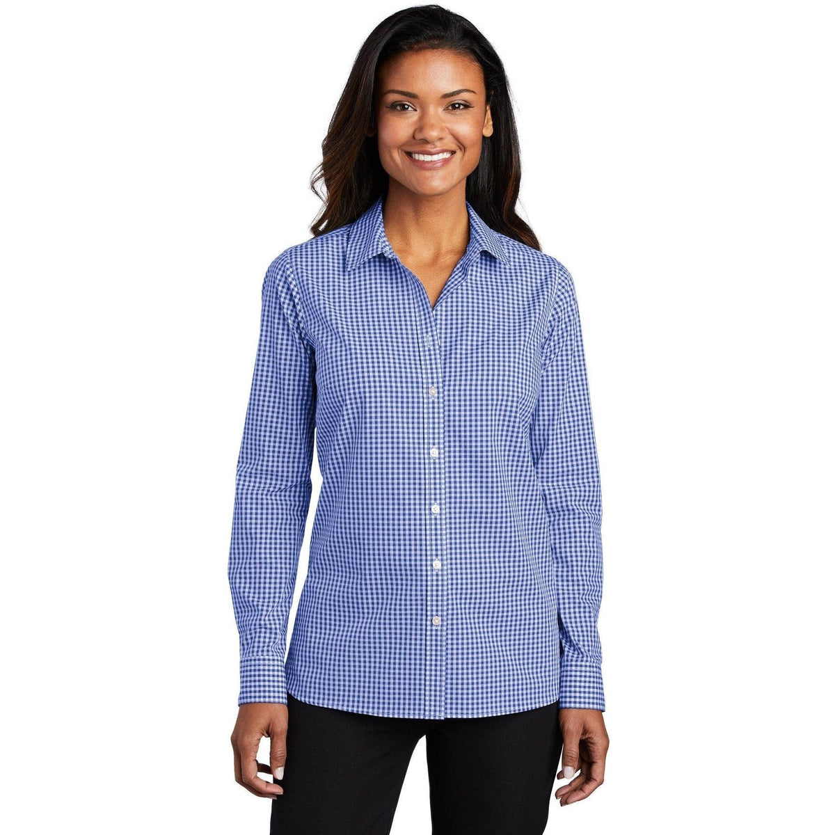 no-logo Port Authority Women's Broadcloth Gingham Easy Care Shirt-Dress Shirts-Port Authority-Thread Logic