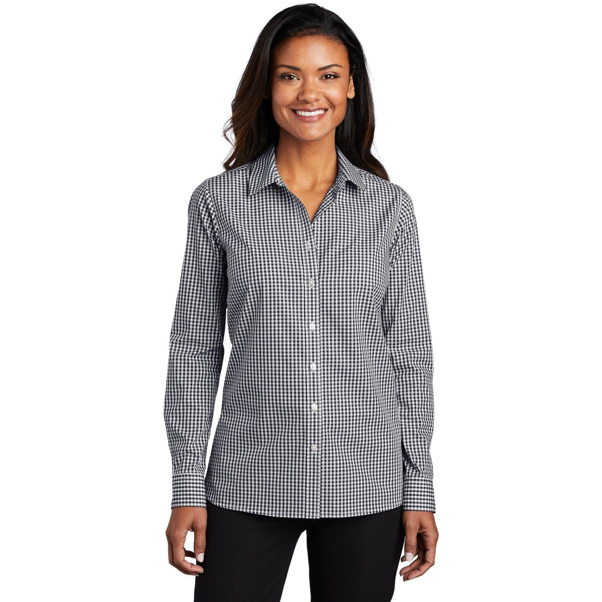 no-logo Port Authority Women's Broadcloth Gingham Easy Care Shirt-Dress Shirts-Port Authority-Thread Logic
