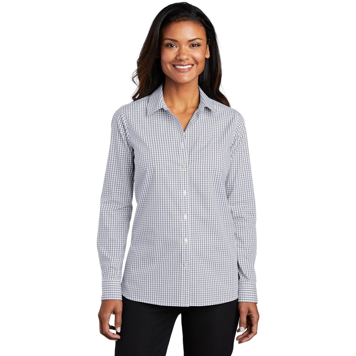 no-logo Port Authority Women's Broadcloth Gingham Easy Care Shirt-Dress Shirts-Port Authority-Thread Logic