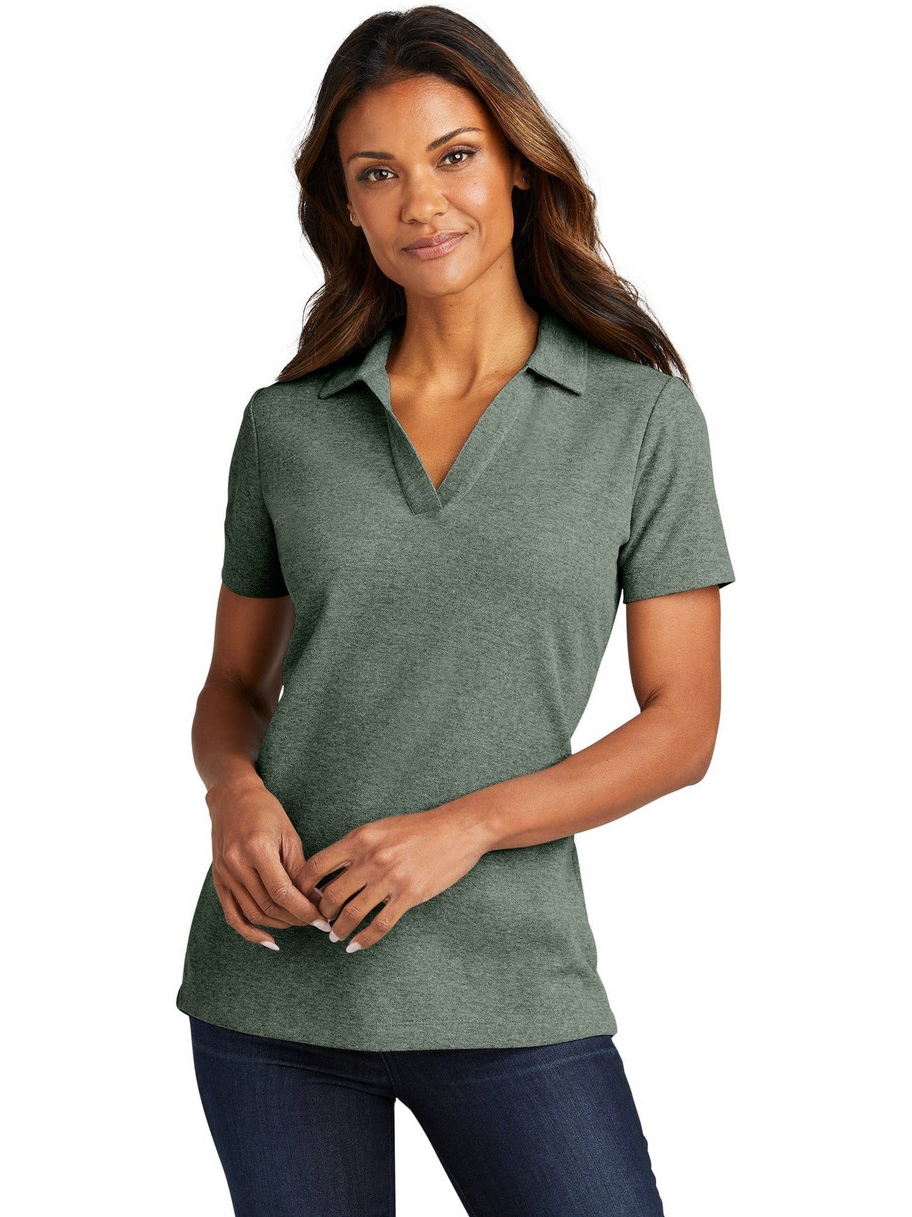 no-logo Port Authority Ladies C-Free Cotton Blend Pique Polo-Regular-Port Authority-Thread Logic