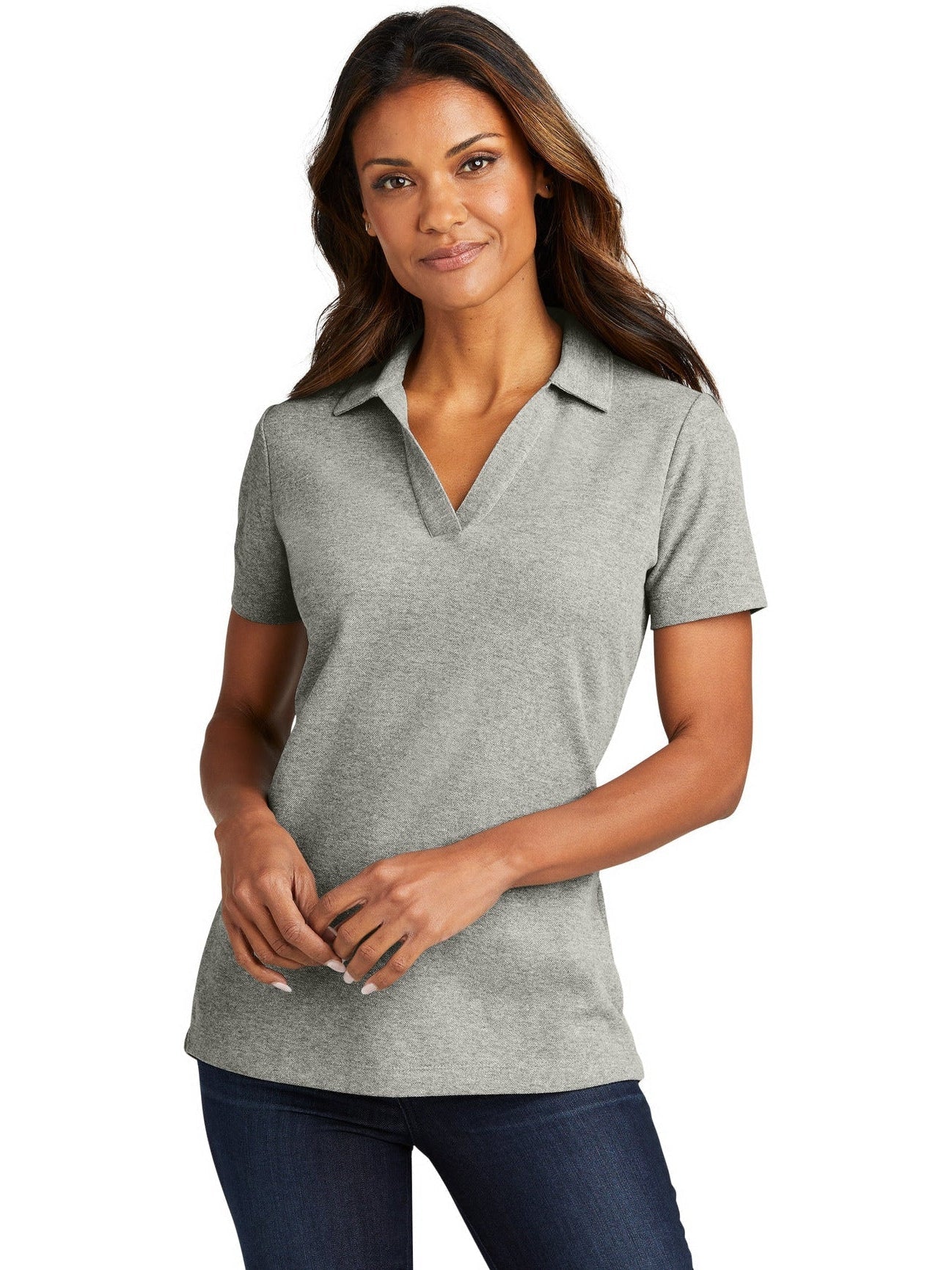 no-logo Port Authority Ladies C-Free Cotton Blend Pique Polo-Regular-Port Authority-Thread Logic