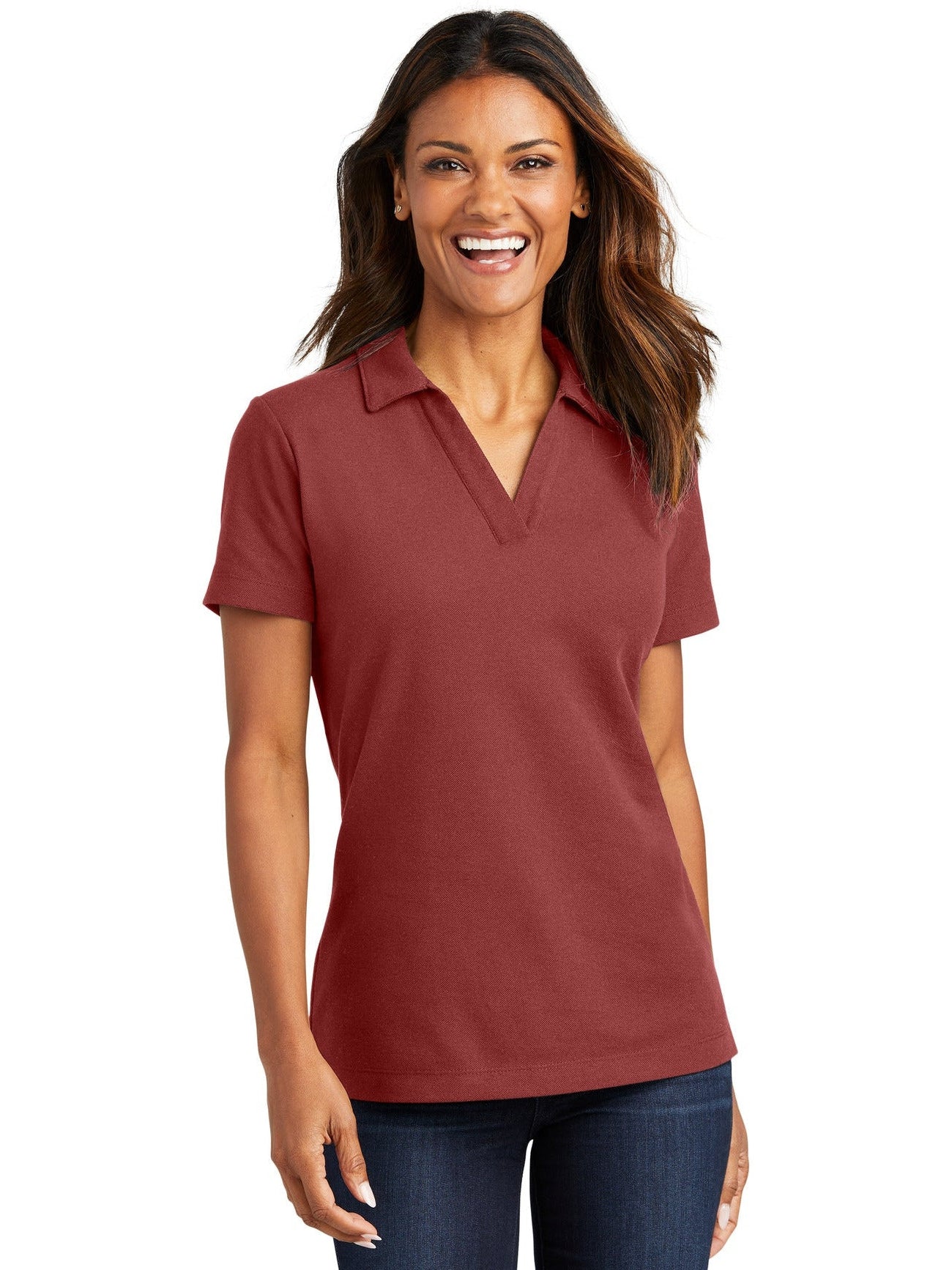 no-logo Port Authority Ladies C-Free Cotton Blend Pique Polo-Regular-Port Authority-Thread Logic