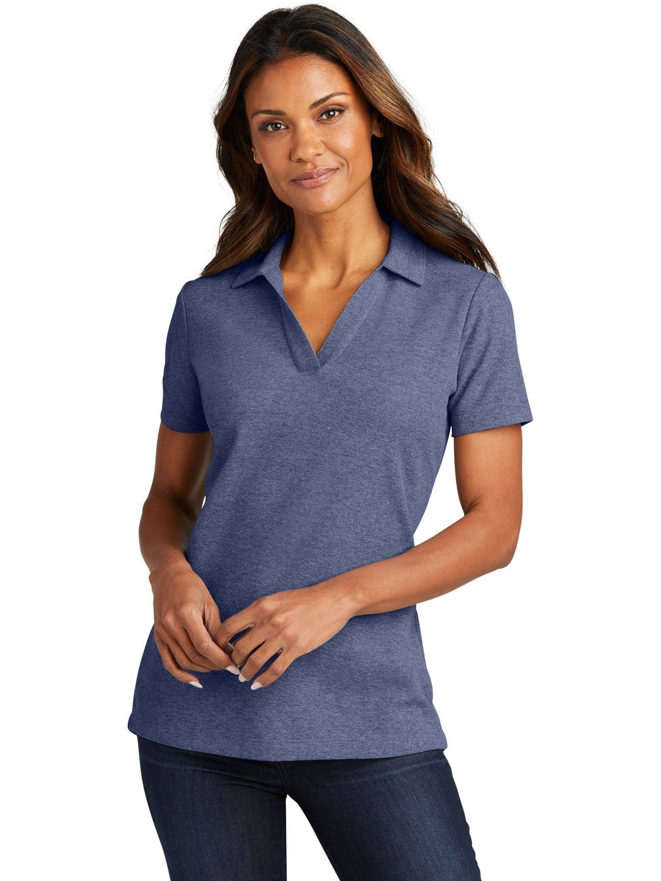 no-logo Port Authority Ladies C-Free Cotton Blend Pique Polo-Regular-Port Authority-Thread Logic