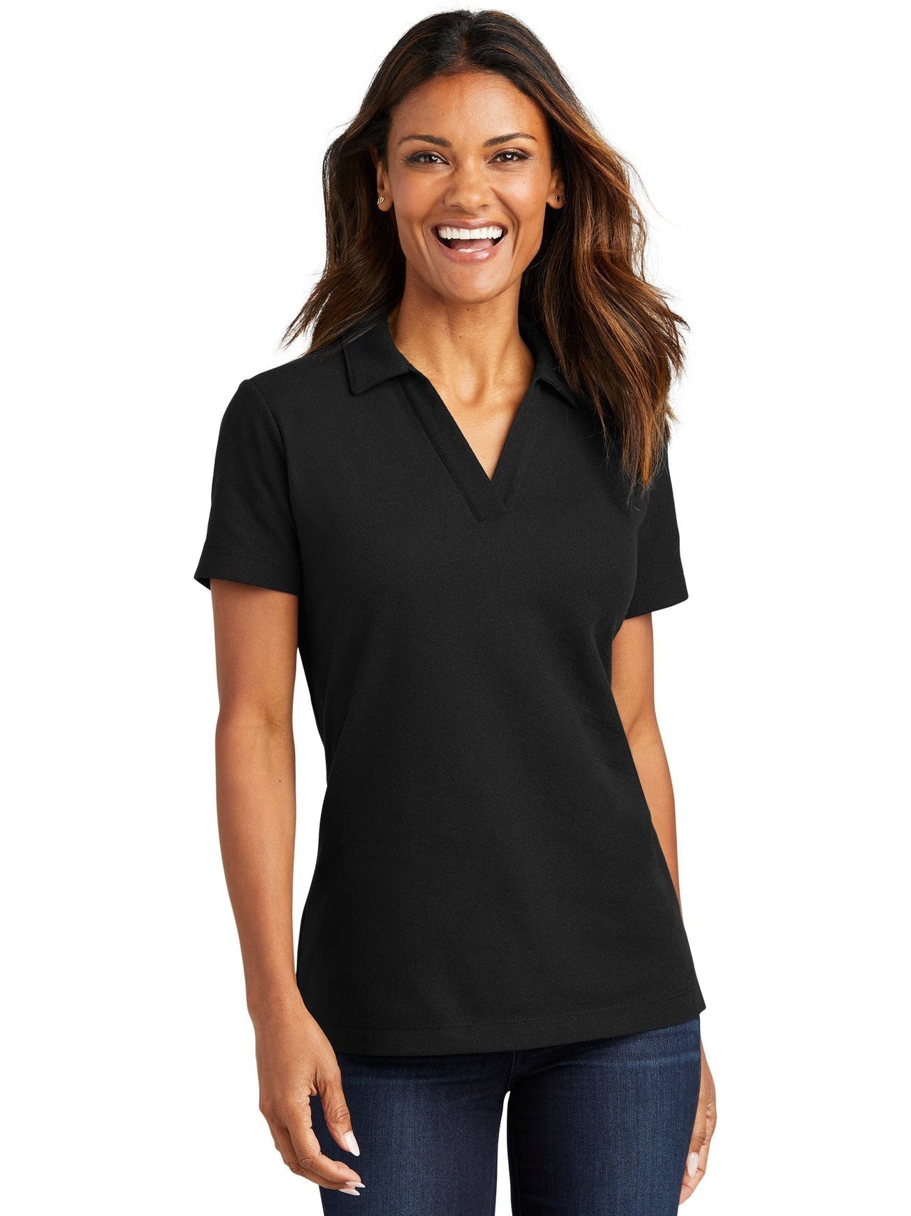 no-logo Port Authority Ladies C-Free Cotton Blend Pique Polo-Regular-Port Authority-Thread Logic