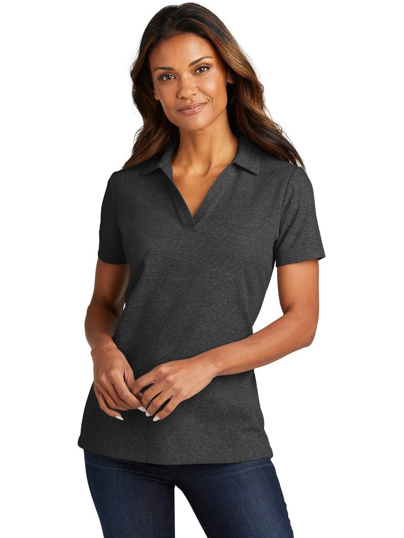 no-logo Port Authority Ladies C-Free Cotton Blend Pique Polo-Regular-Port Authority-Thread Logic