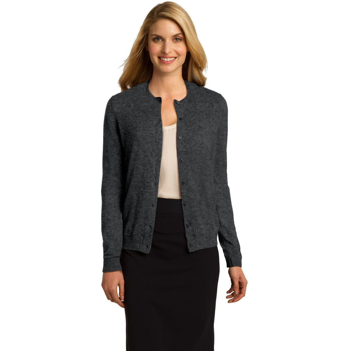 no-logo Port Authority Ladies Cardigan Sweater-Regular-Port Authority-Thread Logic