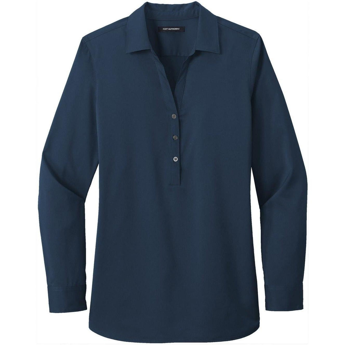 no-logo Port Authority Women's City Stretch Tunic-Dress Shirts-Port Authority-River Blue Navy-XS-Thread Logic