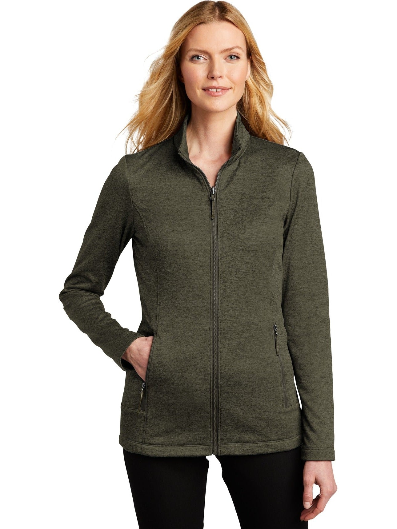 no-logo Port Authority Ladies Collective Striated Fleece Jacket-Regular-Port Authority-Thread Logic