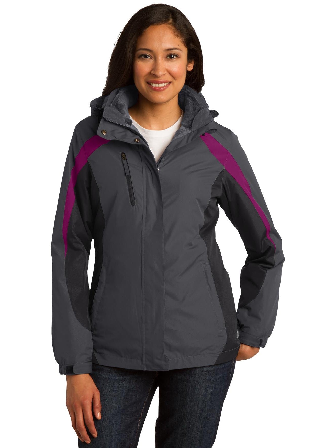 no-logo Port Authority Ladies Colorblock 3-in-1 Jacket-Regular-Port Authority-Thread Logic