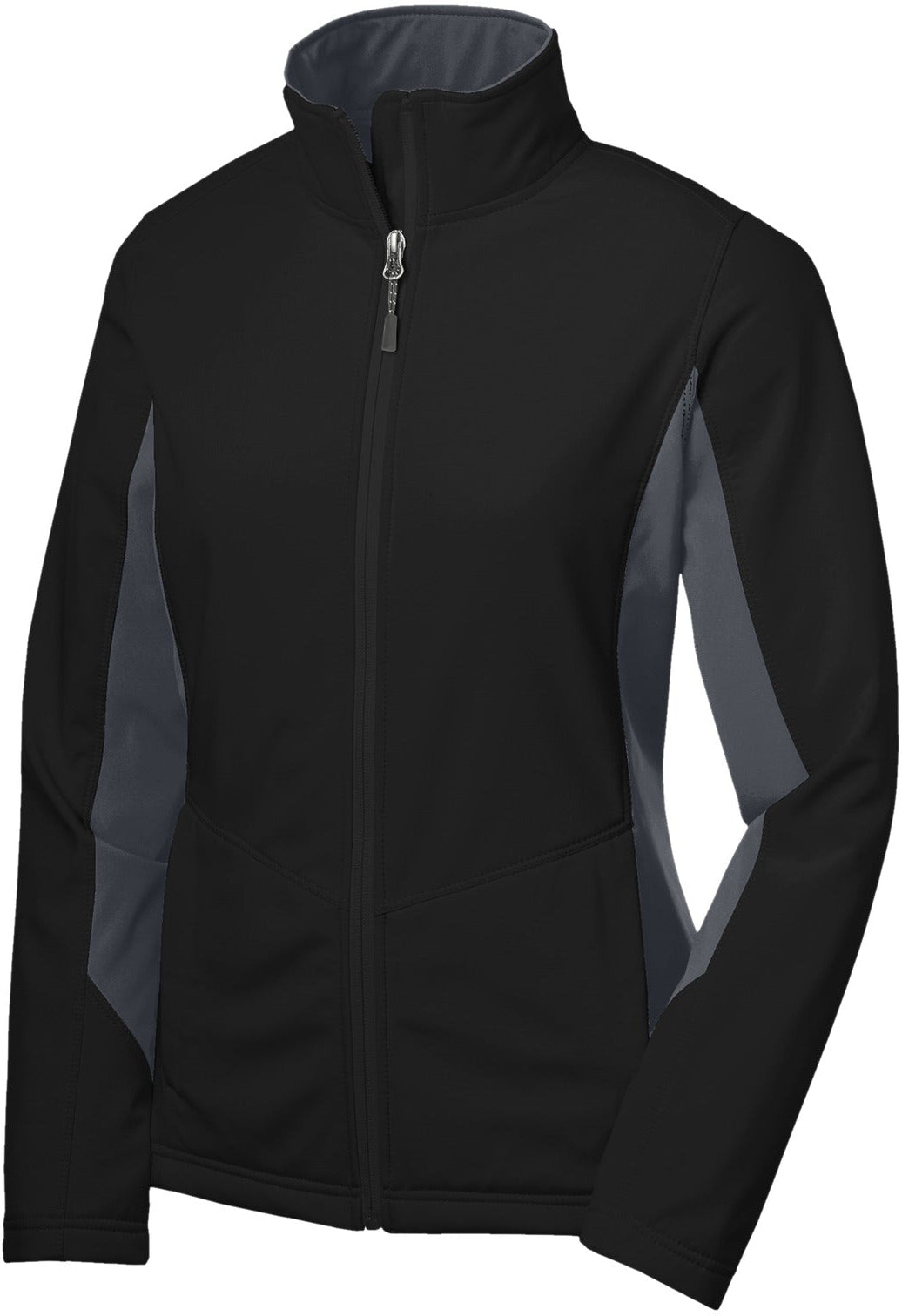 Port Authority Ladies Colorblock Soft Shell-Regular-Port Authority-Black/Battleship Grey-XS-Thread Logic