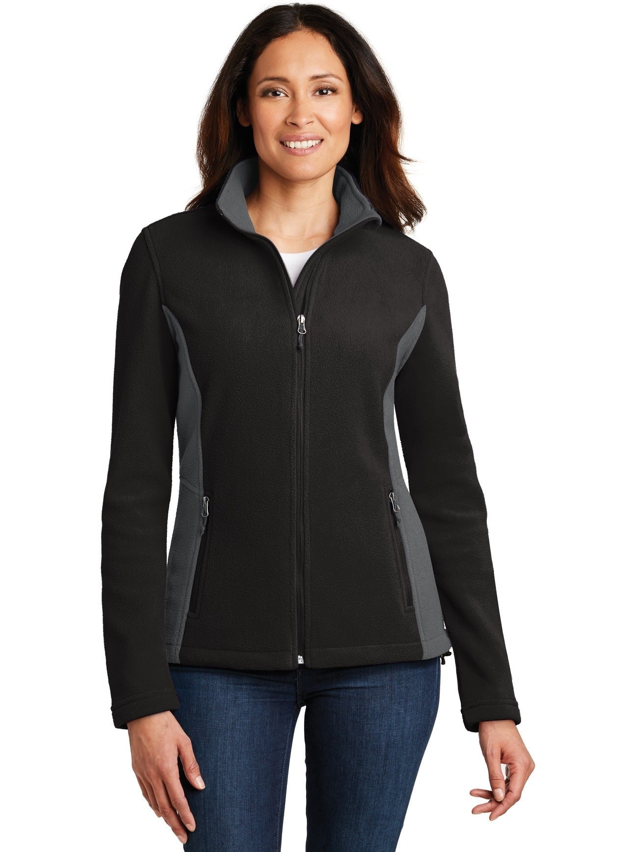 no-logo Port Authority Ladies Colorblock Value Fleece Jacket-Regular-Port Authority-Thread Logic