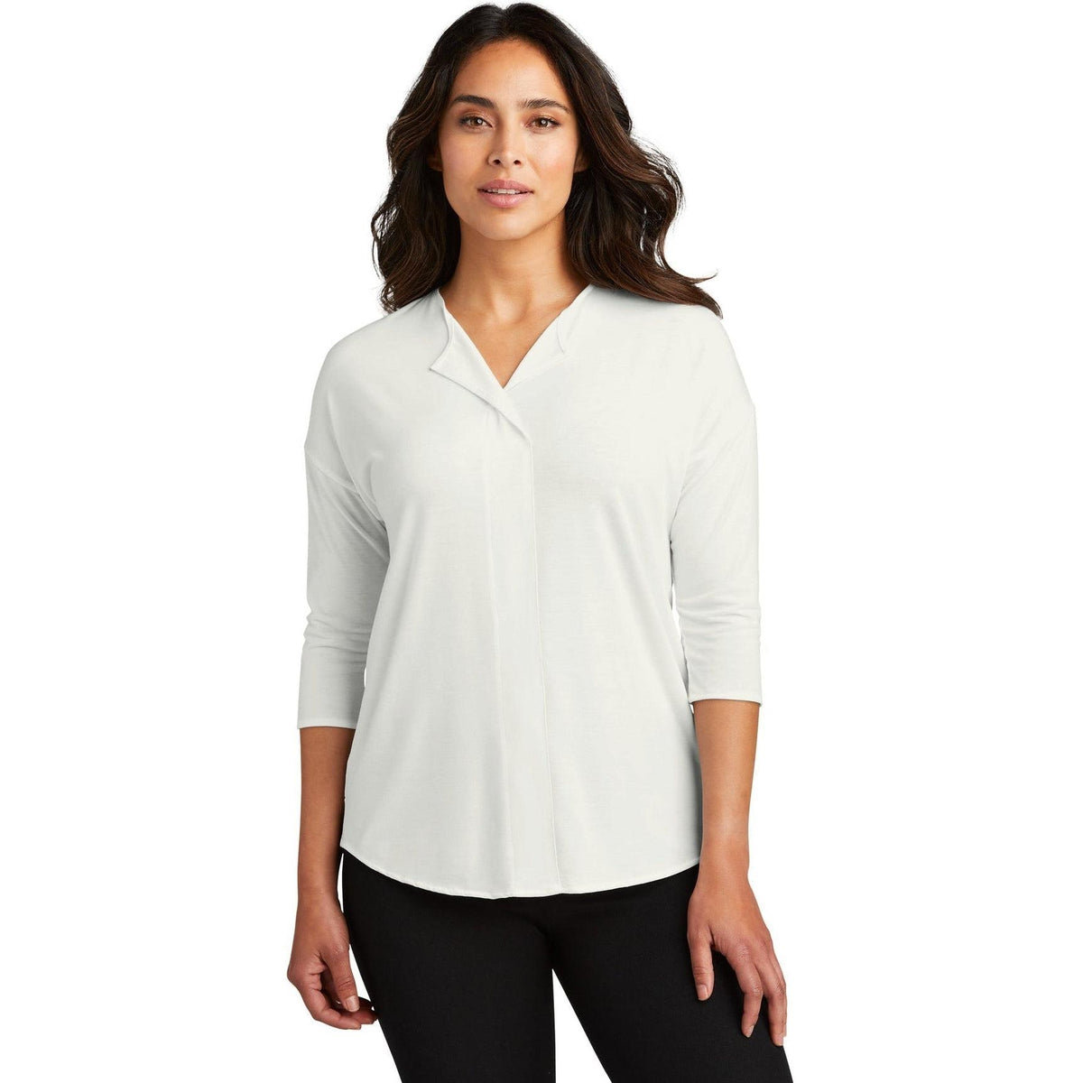 no-logo Port Authority Women's Concept 3/4-Sleeve Soft Split Neck Top-Active-Port Authority-Thread Logic