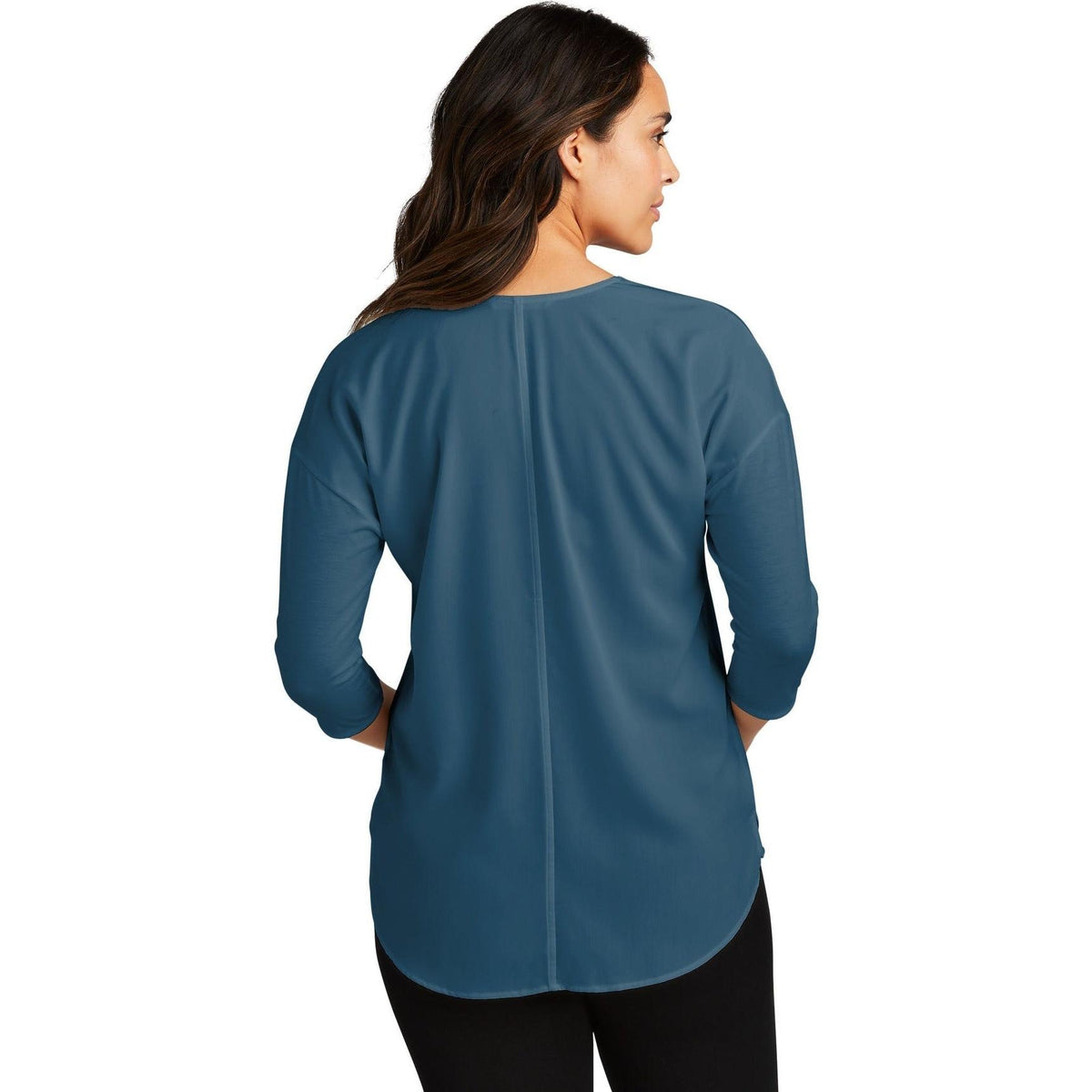 no-logo Port Authority Women's Concept 3/4-Sleeve Soft Split Neck Top-Active-Port Authority-Thread Logic