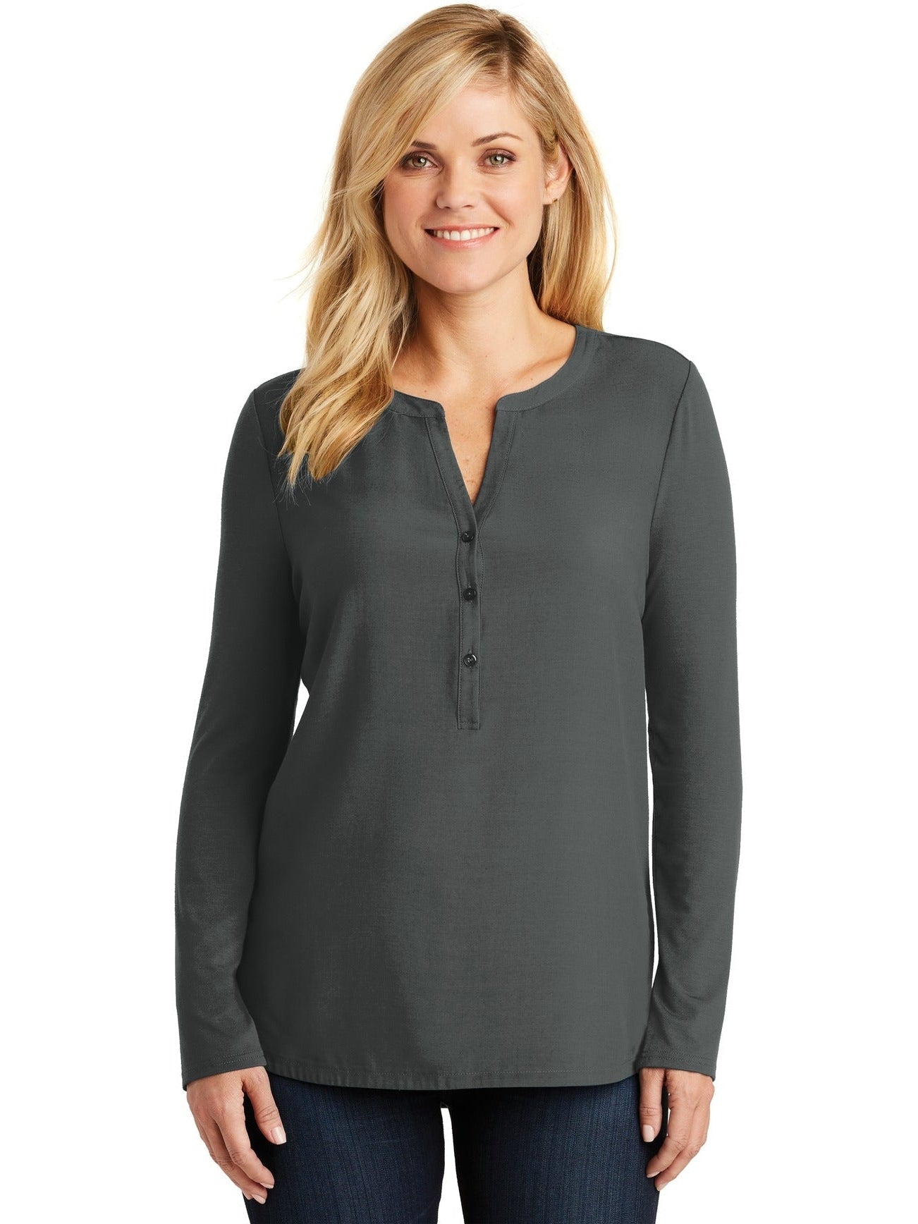 no-logo Port Authority Ladies Concept Henley Tunic-Regular-Port Authority-Thread Logic