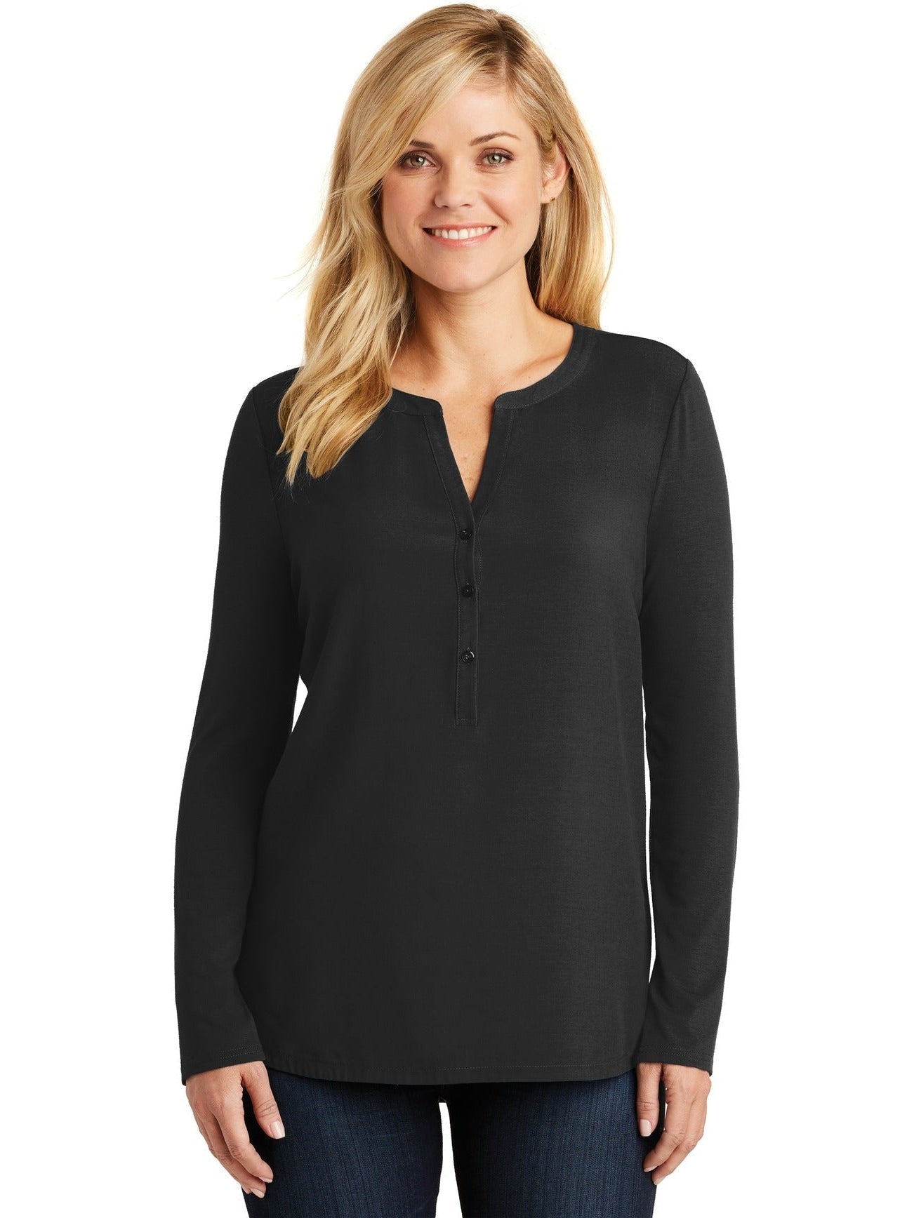 no-logo Port Authority Ladies Concept Henley Tunic-Regular-Port Authority-Thread Logic